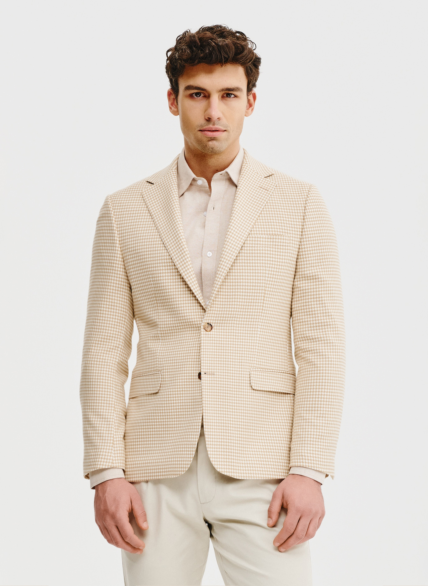 PAKO LORENTE - Jasna marynarka męska w pepitkę