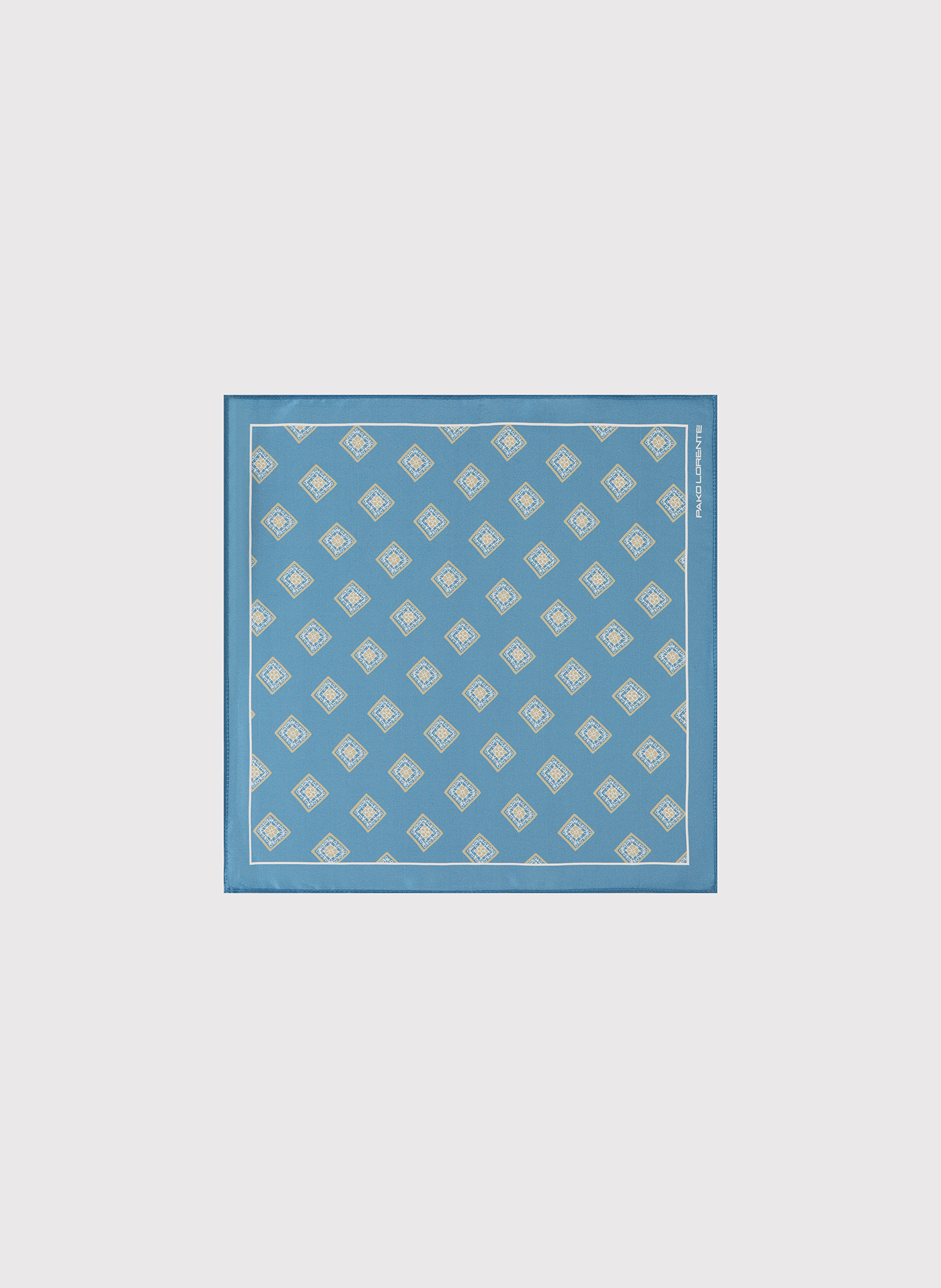 PAKO LORENTE -Niebieska poszetka męska w romby