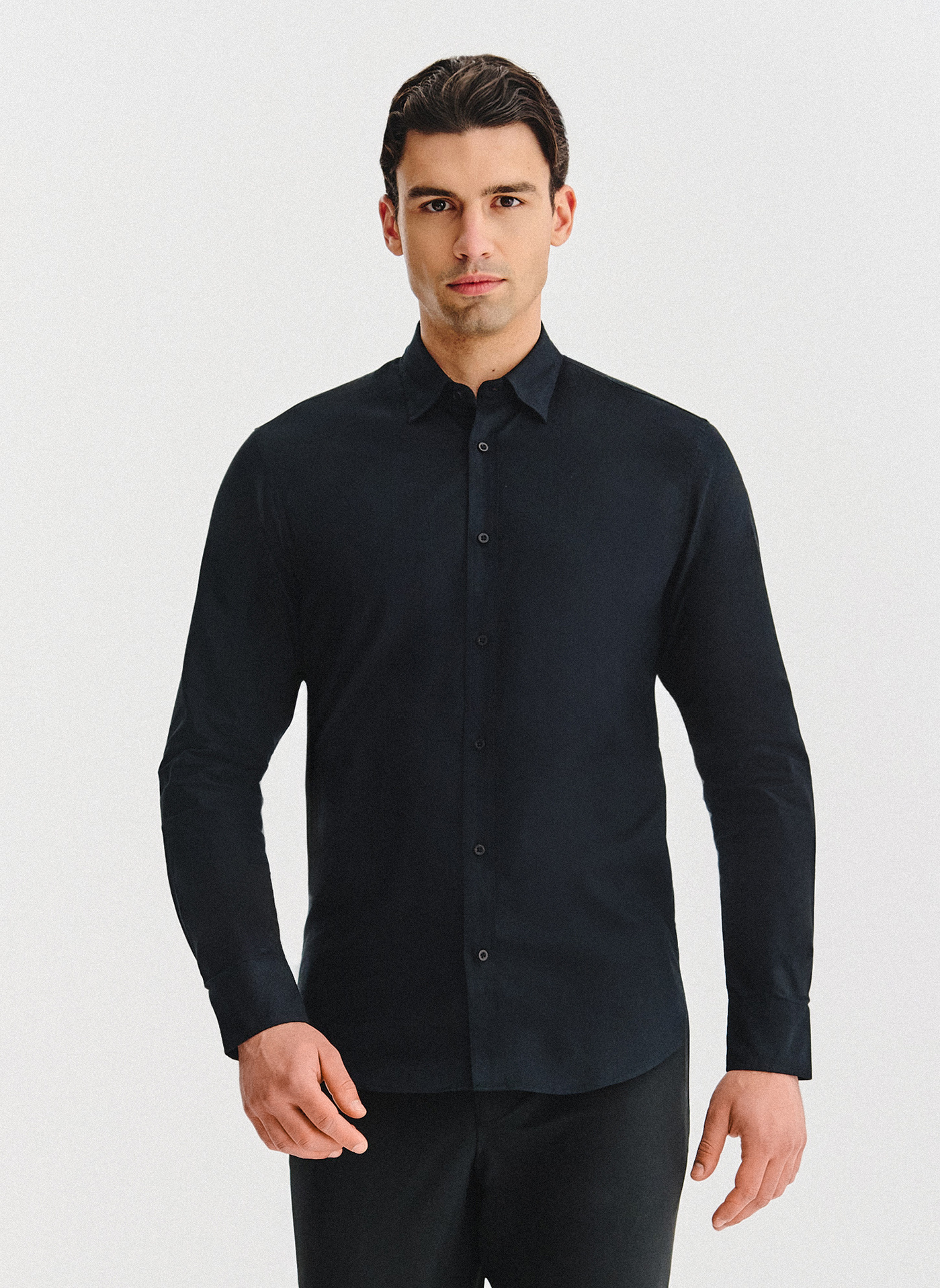 PAKO LORENTE – Czarna bawełniana koszula męska