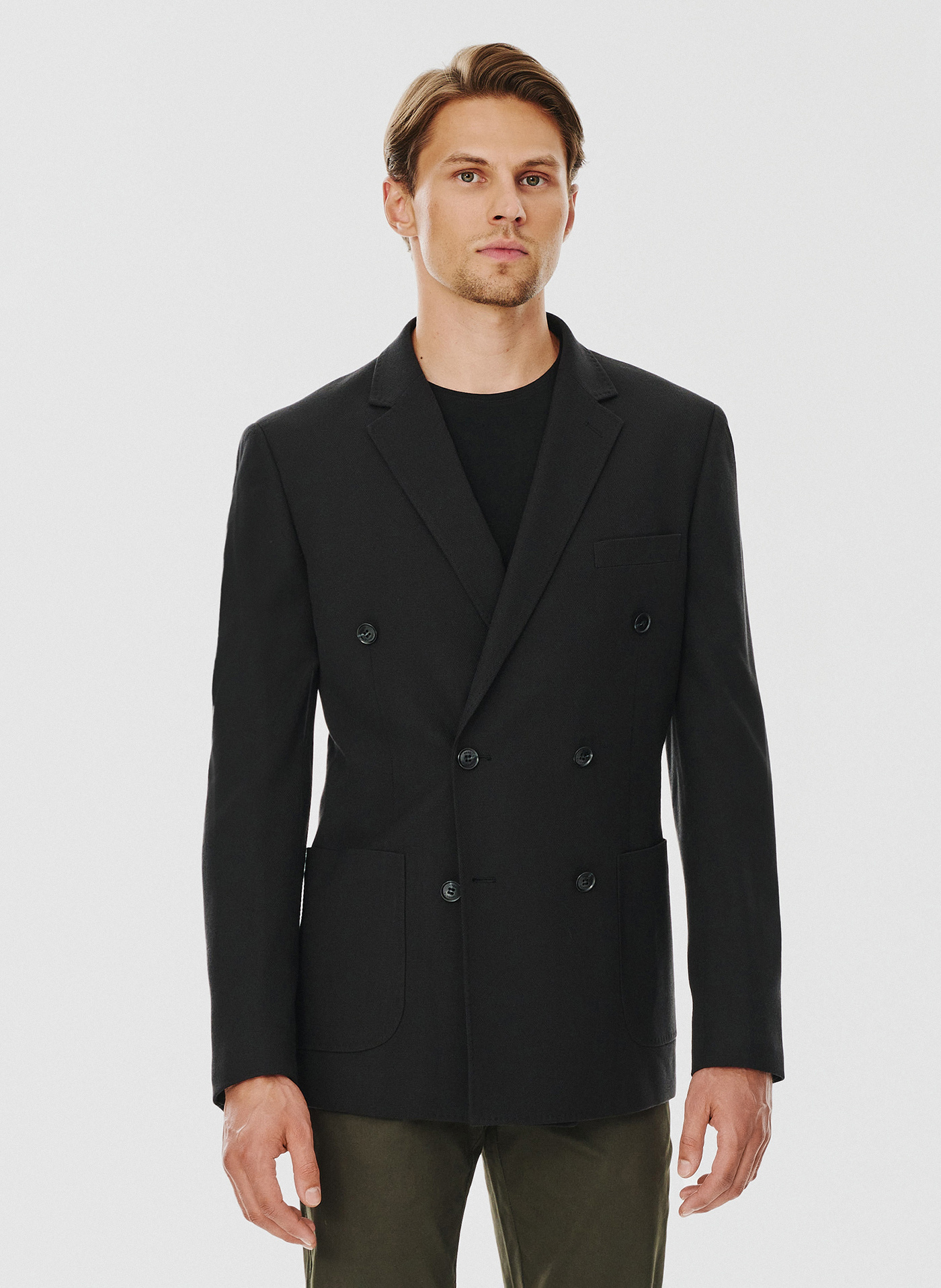 PAKO LORENTE – Czarna dwurzędowa marynarka męska