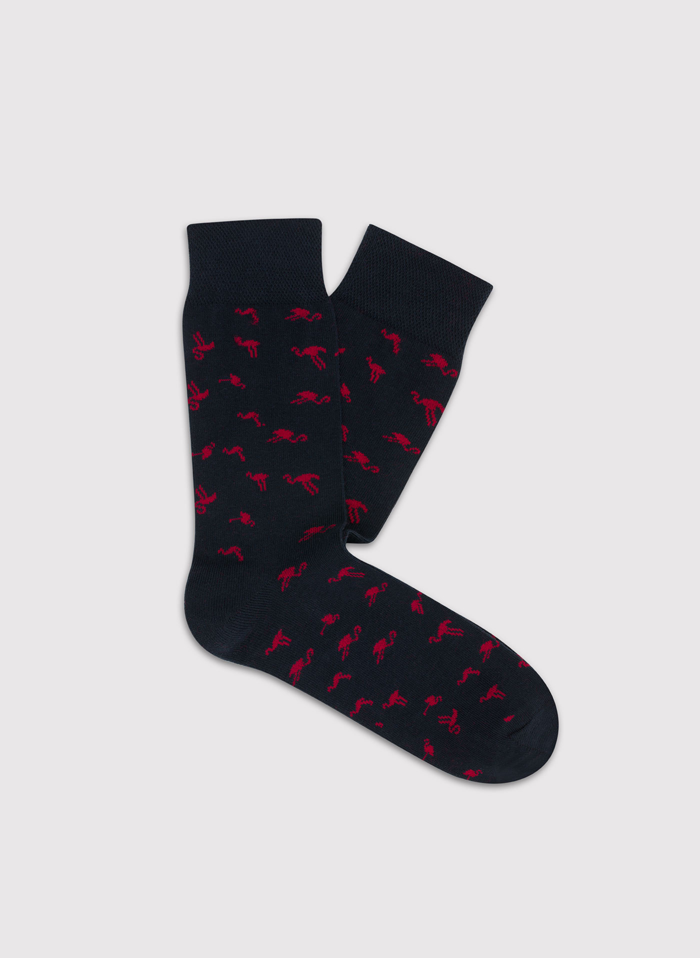 Granatowe skarpetki męskie we flamingi P000B-SX-524-G-0