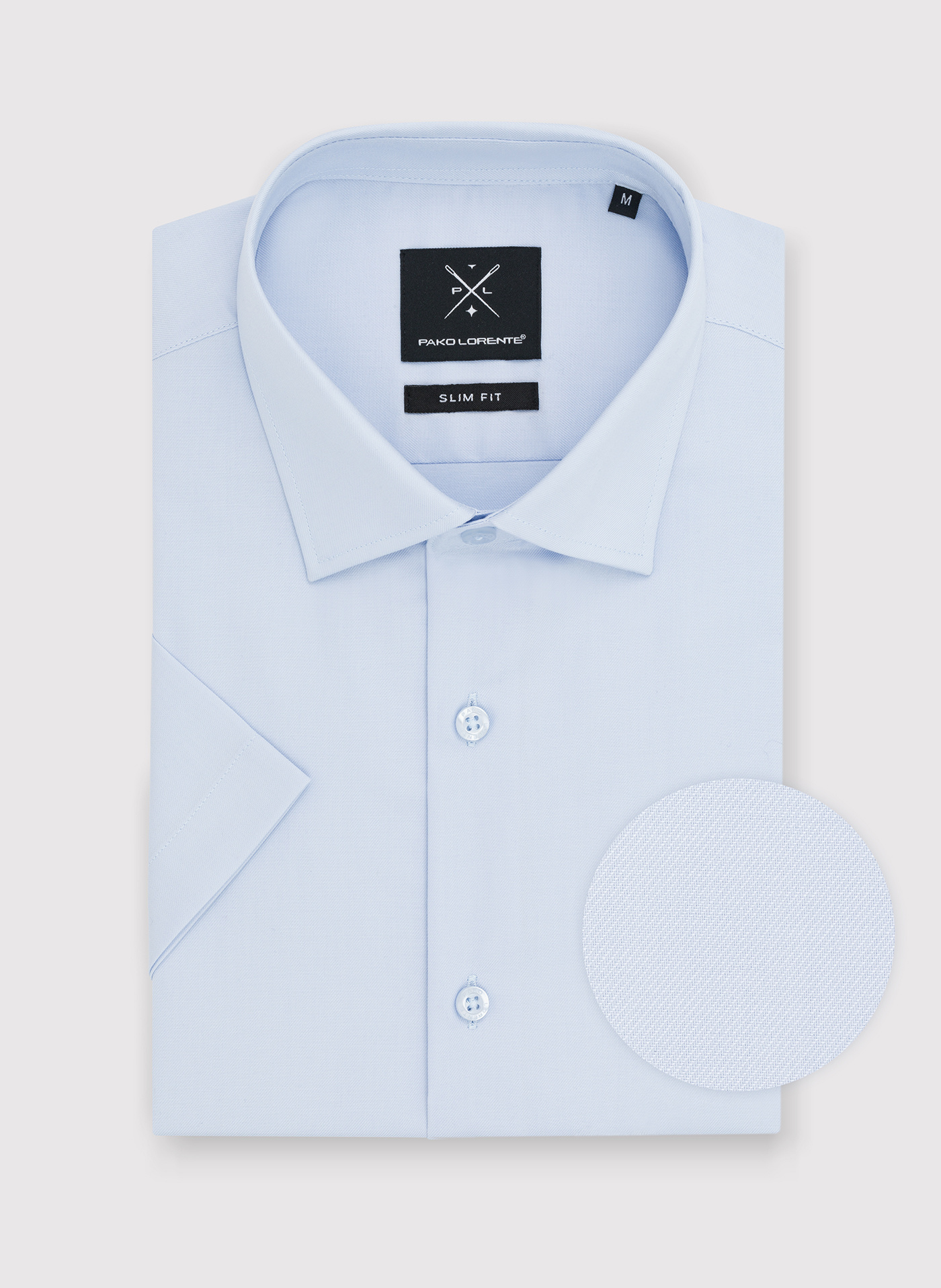PAKO LORENTE – Niebieska koszula męska z krótkim rękawem