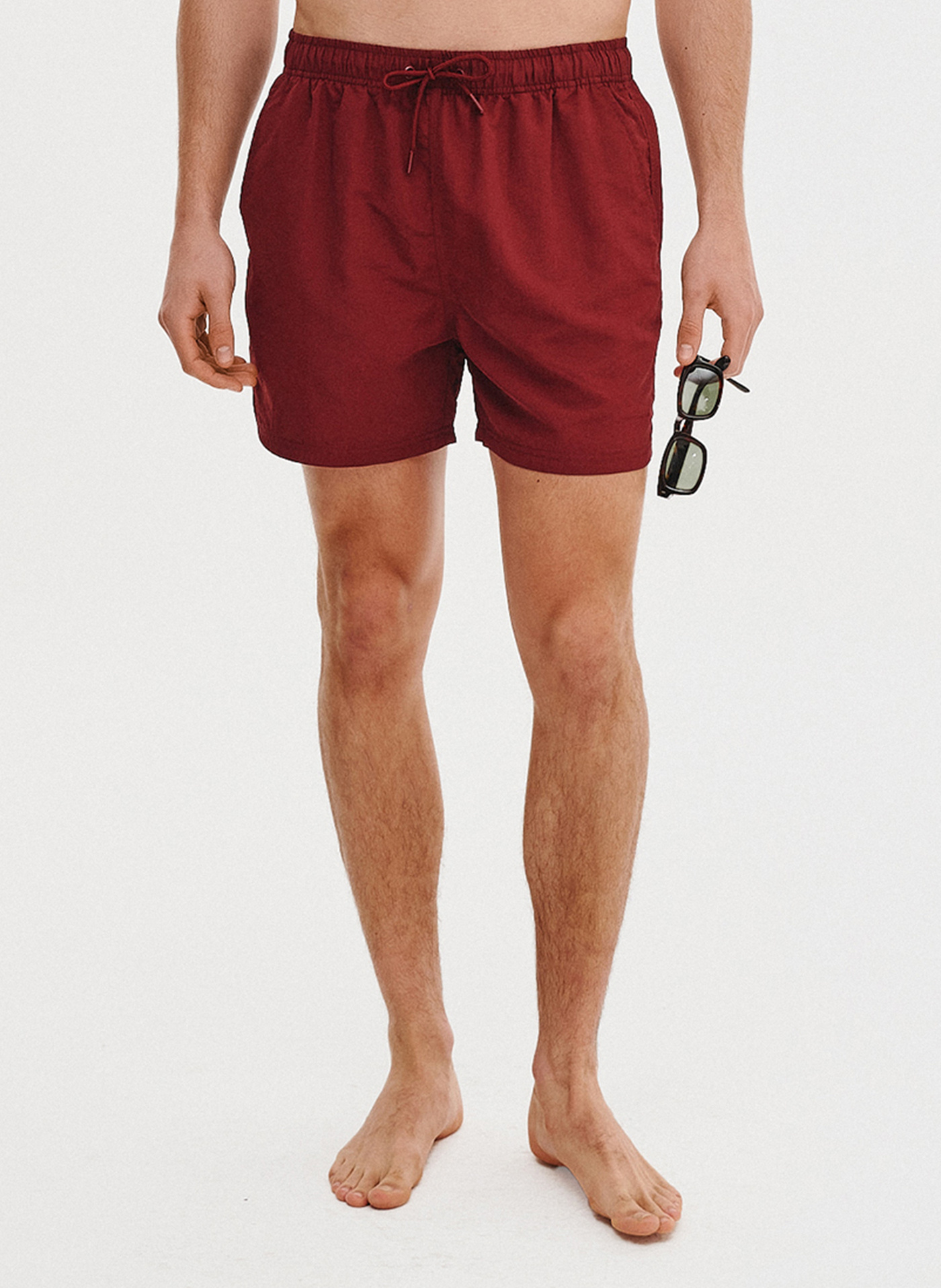 PAKO LORENTE - Szorty kąpielowe męskie w bordowym kolorze