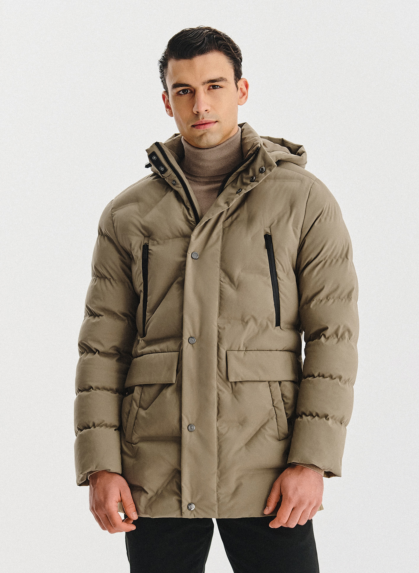 PAKO LORENTE – Beżowa kurtka męska na zimę