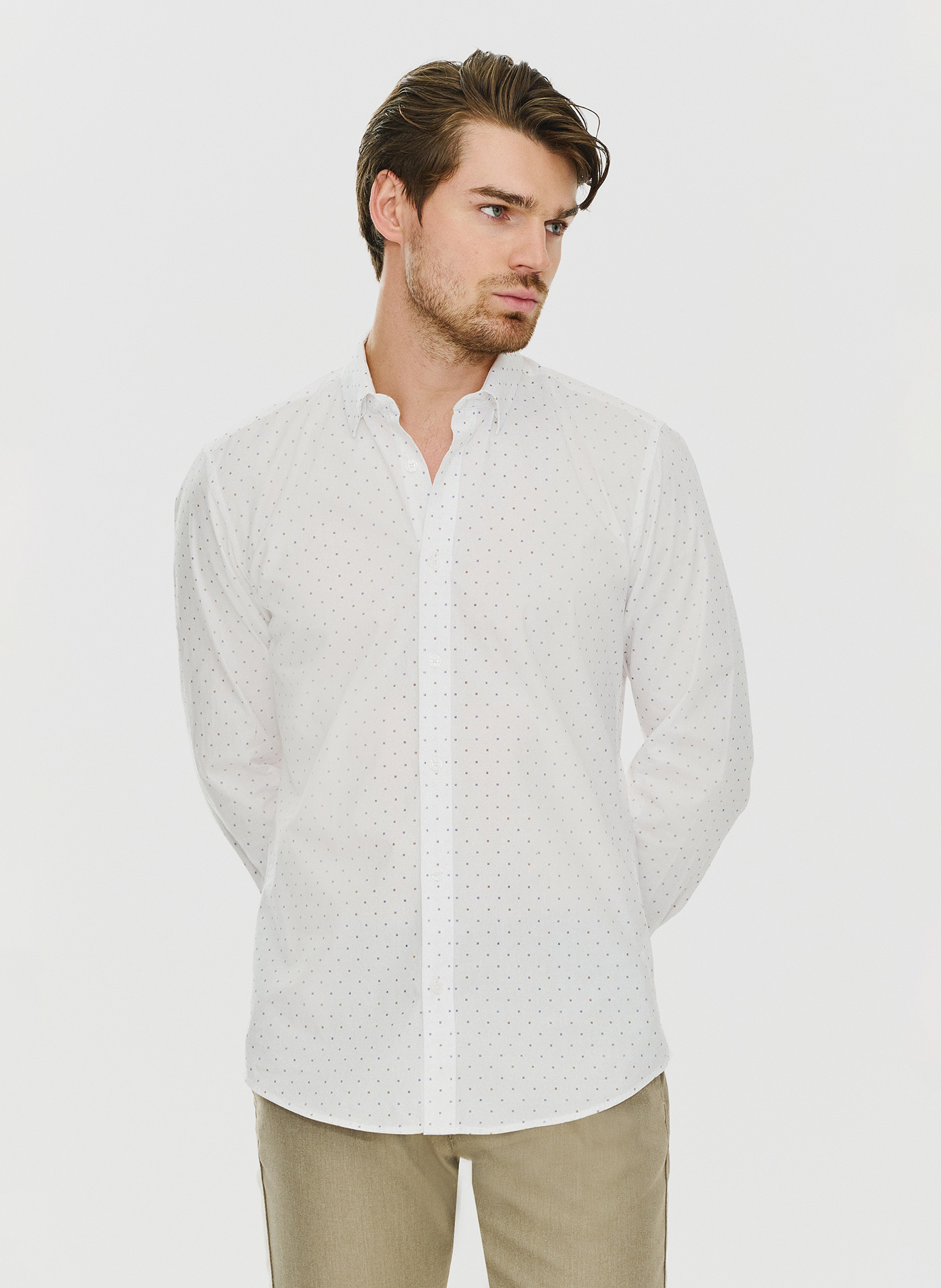 PAKO LORENTE – Elegancka koszula męska w delikatny wzorek P24SF-1X-021-B-S - Pako Lorente