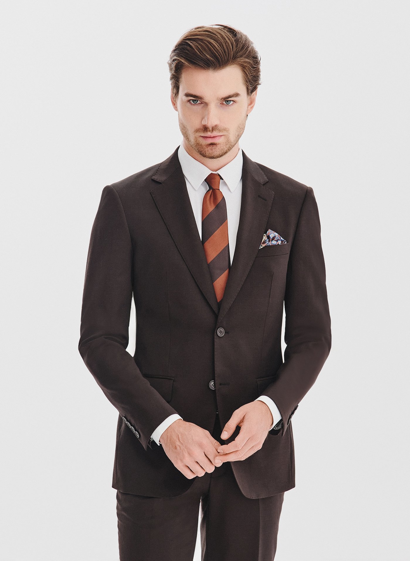 PAKO LORENTE – Brązowa marynarka garniturowa