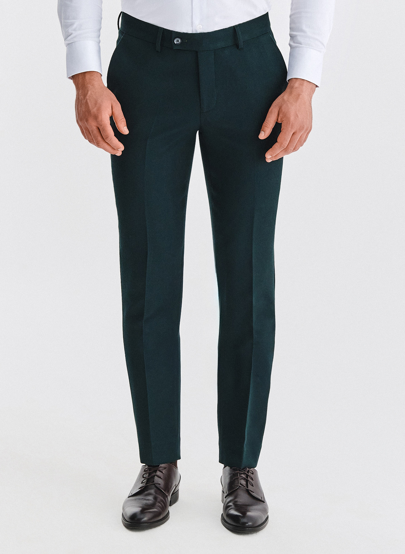 PAKO LORENTE – Zielone spodnie garniturowe