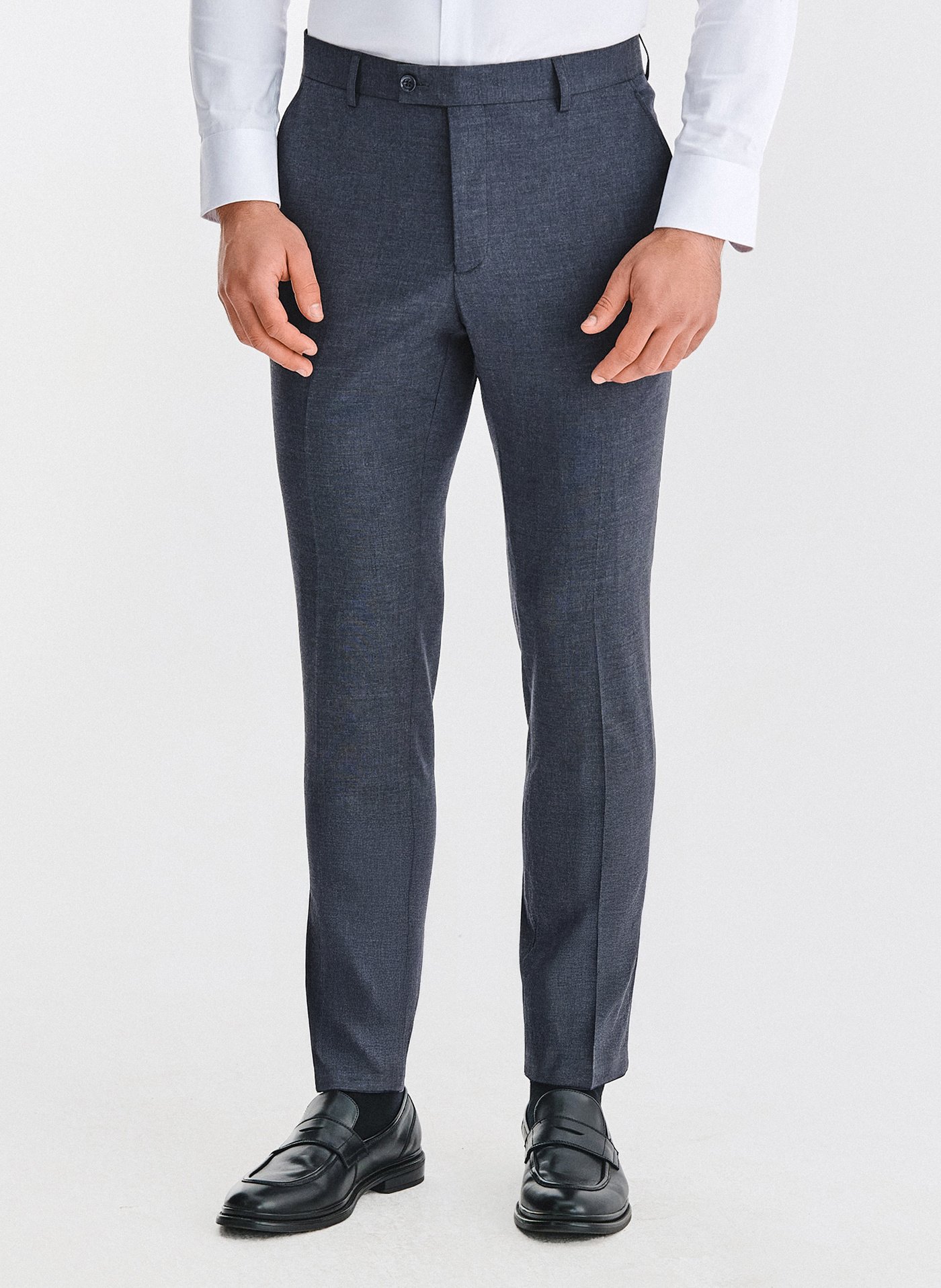 PAKO LORENTE – Granatowe spodnie garniturowe