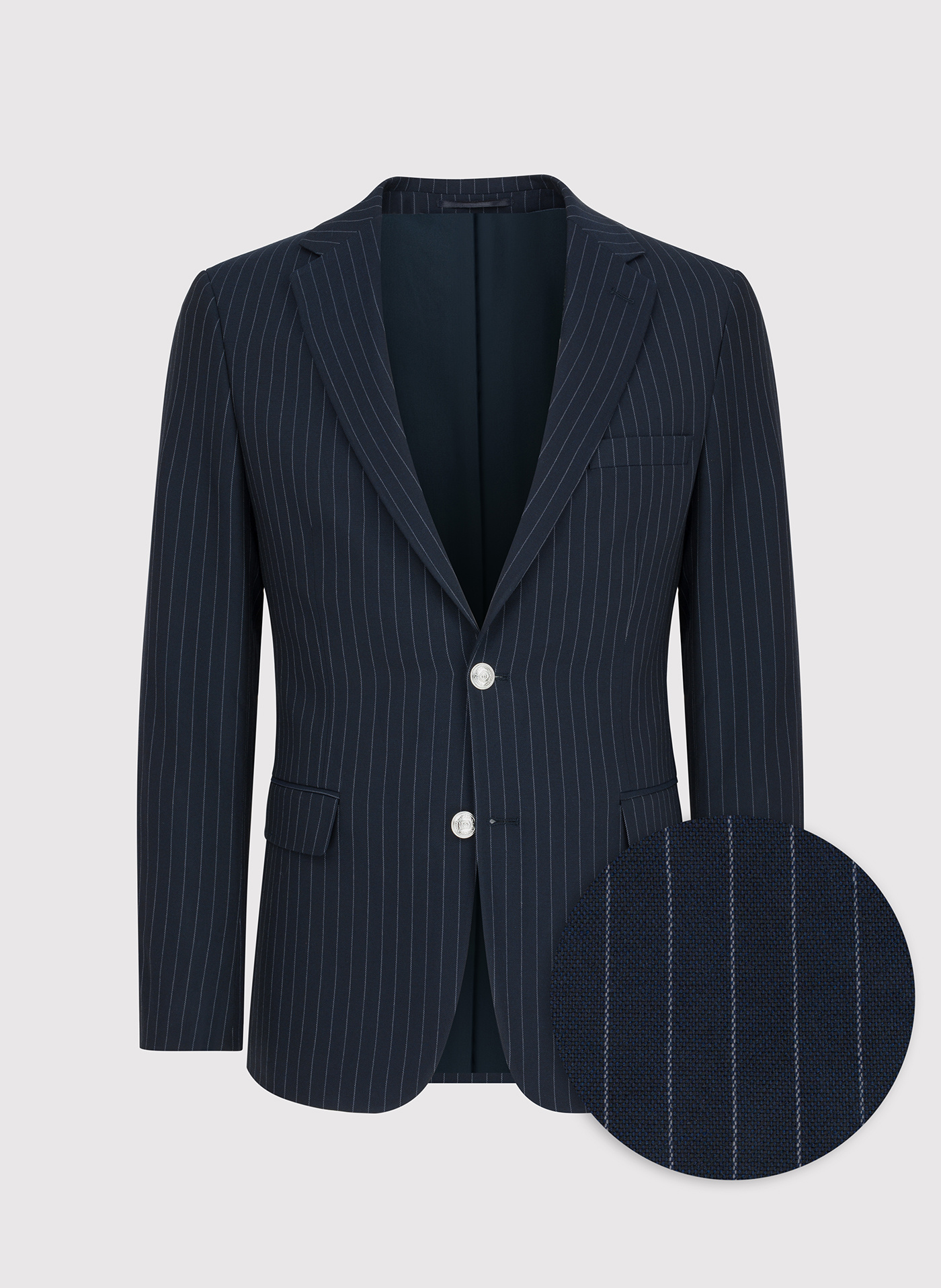 PAKO LORENTE – Granatowa casualowa marynarka męska w prążek