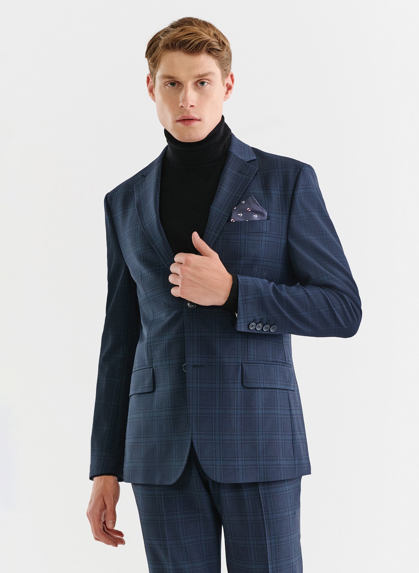 PAKO LORENTE – Granatowa marynarka garniturowa z wełną