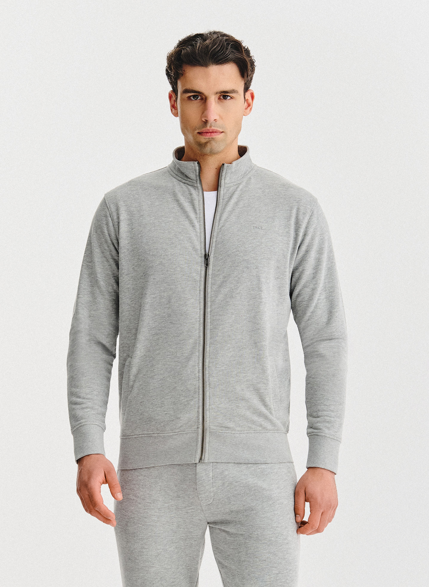 PAKO LORENTE - Szara bluza dresowa na suwak