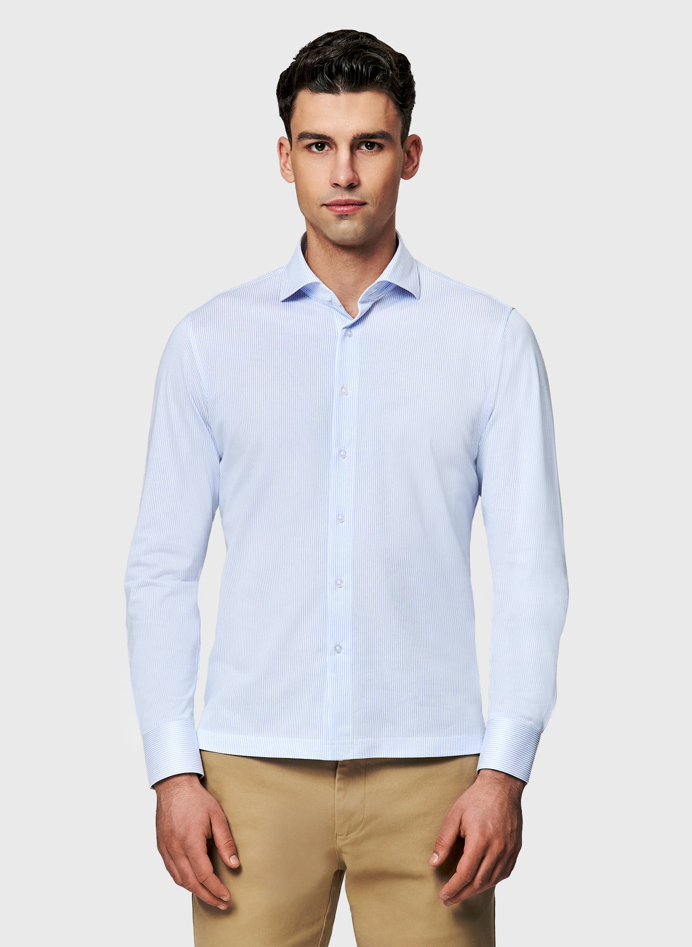 PAKO LORENTE - Błękitna koszula w drobny prążek