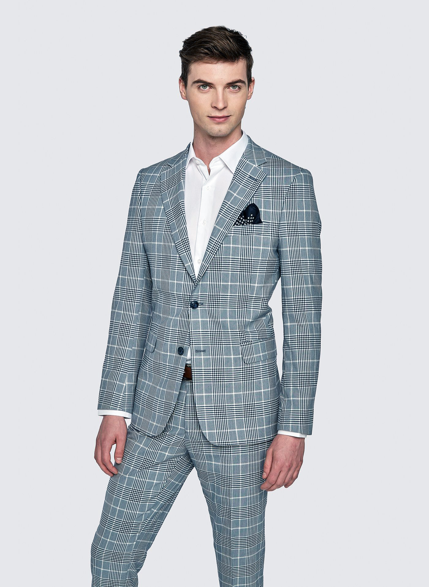 PAKO LORENTE – Niebieska marynarka garniturowa w kratę