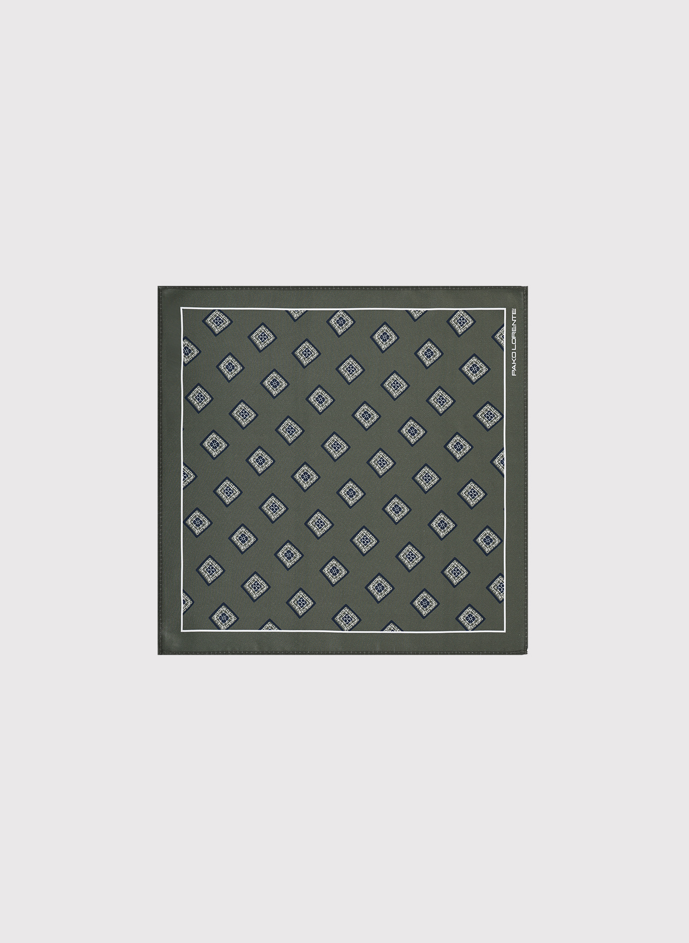 PAKO LORENTE - Zielona poszetka męska w romby