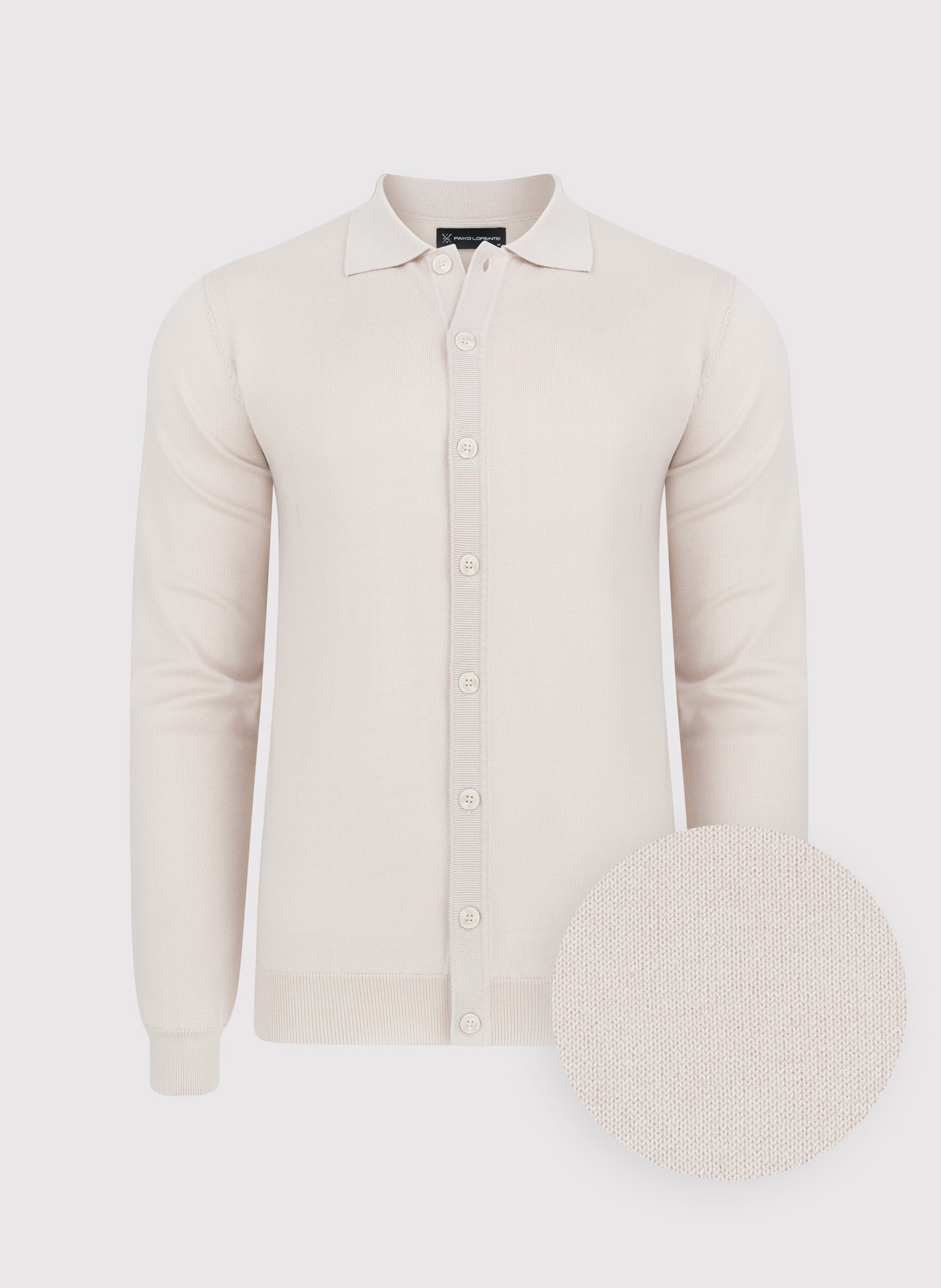 PAKO LORENTE – Beżowy kardigan z kołnierzykiem P24SF-2X-001-E-0 - Pako Lorente