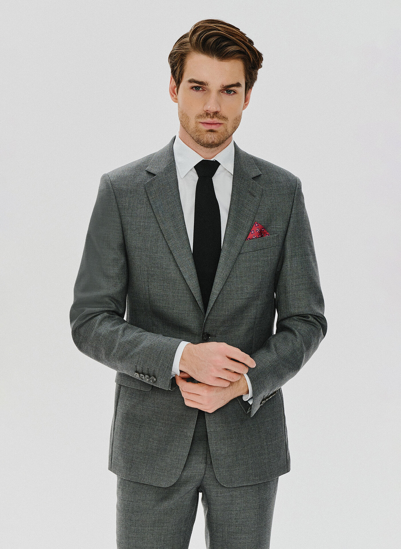 PAKO LORENTE – Szara wełniana marynarka garniturowa