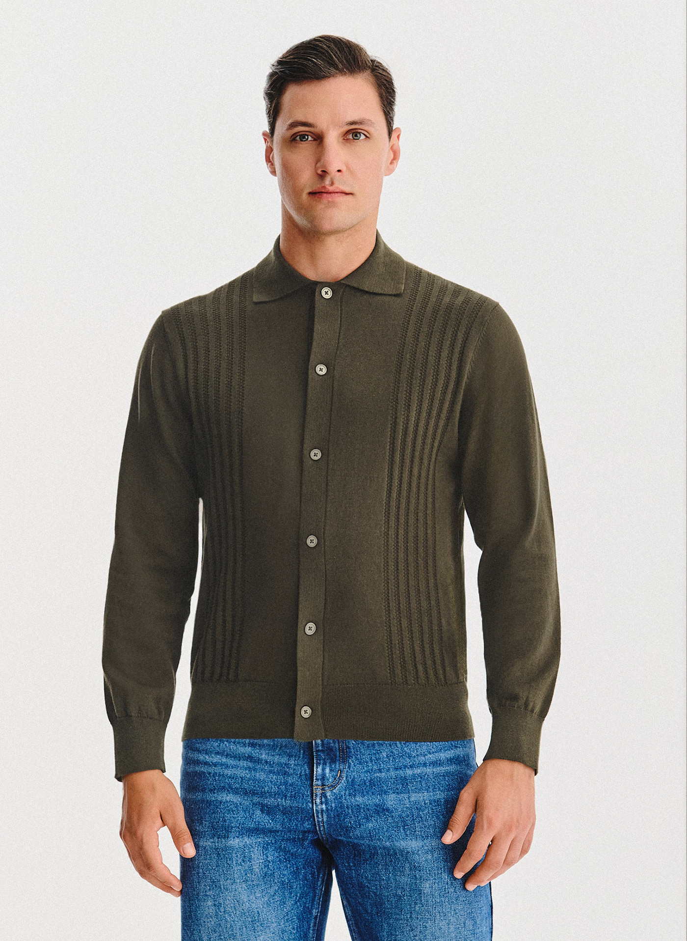 PAKO LORENTE - Bawełniany kardigan w kolorze zielonym