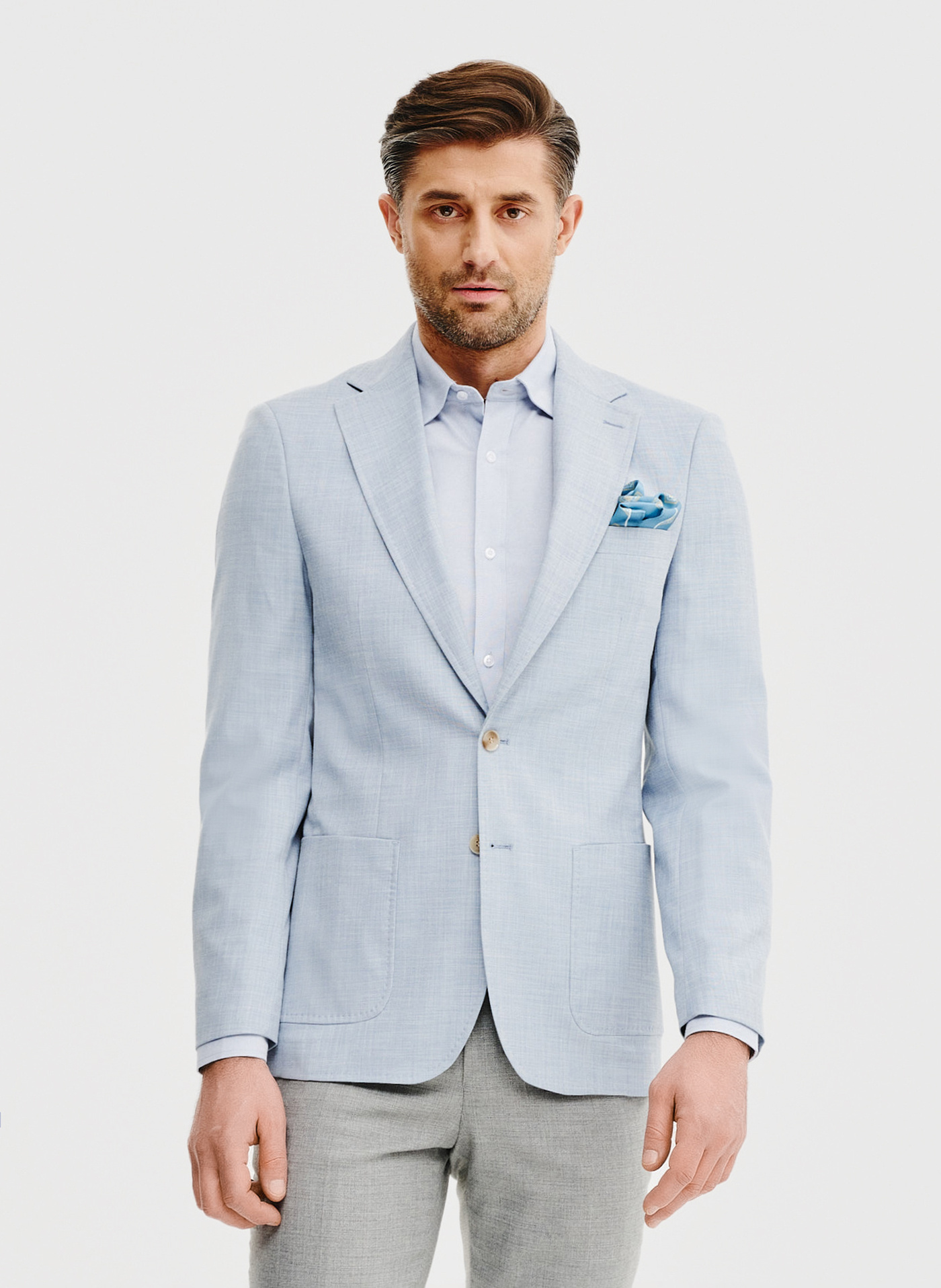 PAKO LORENTE – Casualowa marynarka męska w kolorze niebieskim