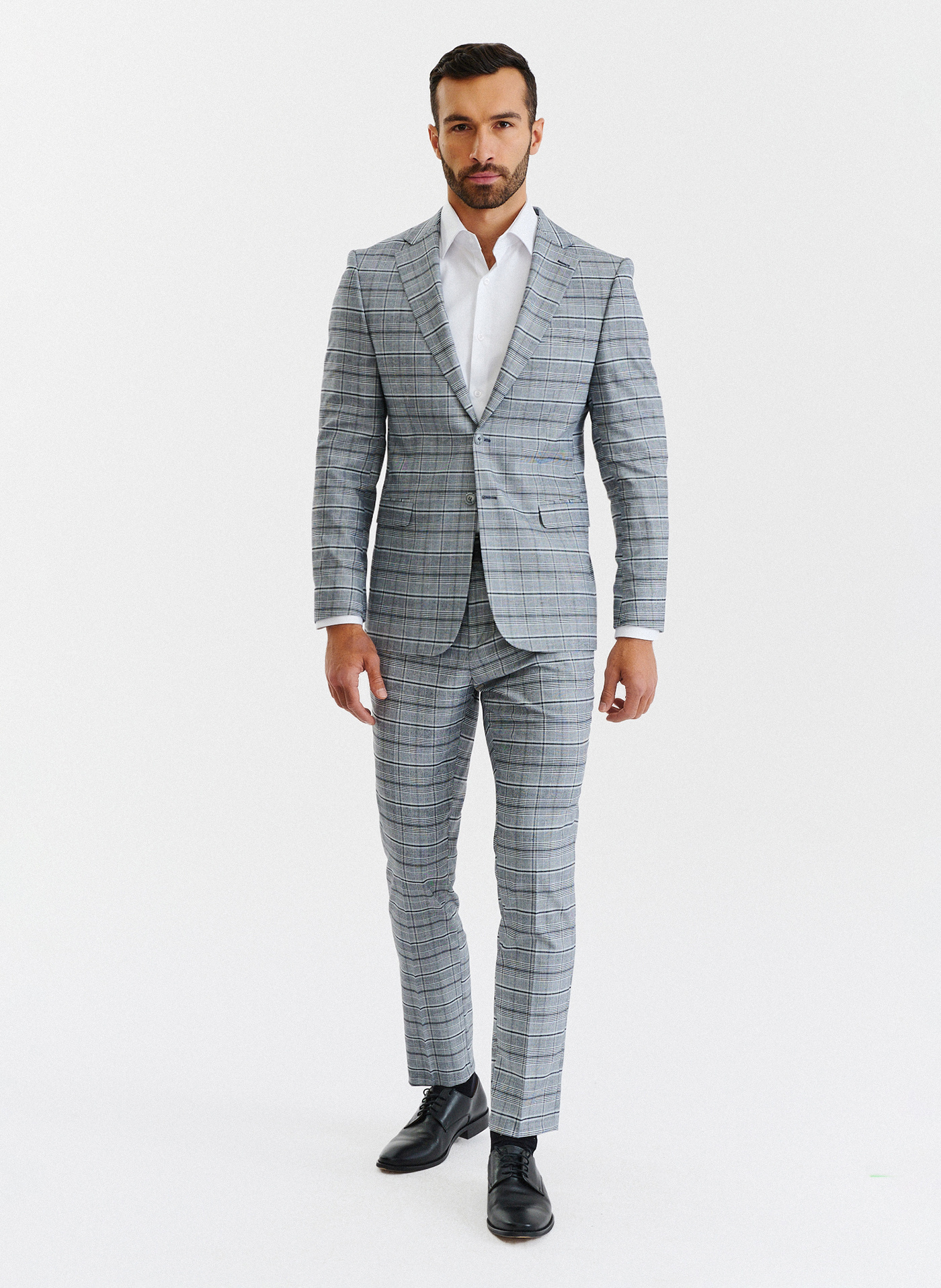 PAKO LORENTE – Kraciaste męskie spodnie garniturowe