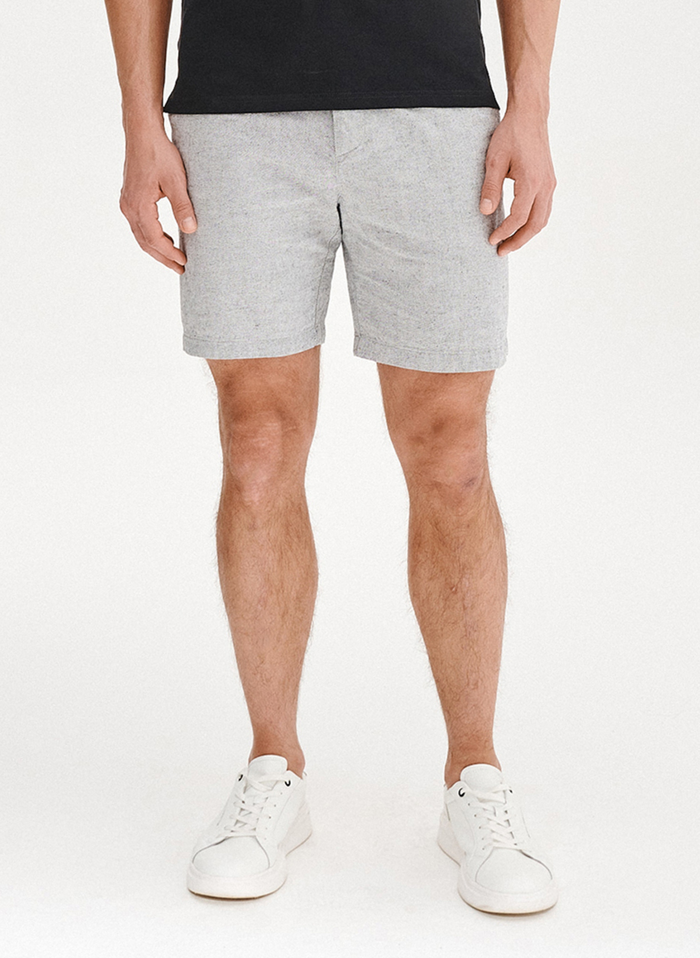 PAKO LORENTE - Szare szorty męskie z lnem