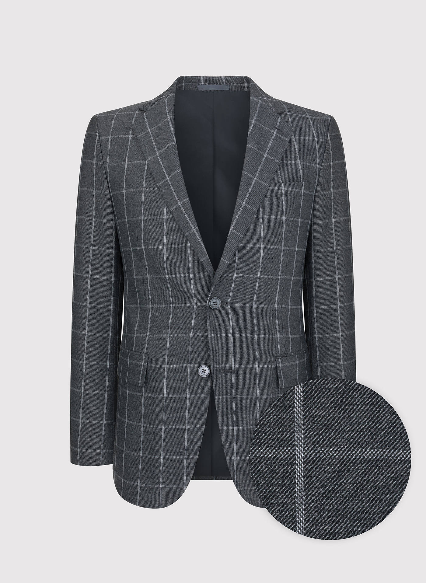 PAKO LORENTE – Casualowa szara marynarka w jasną kratę