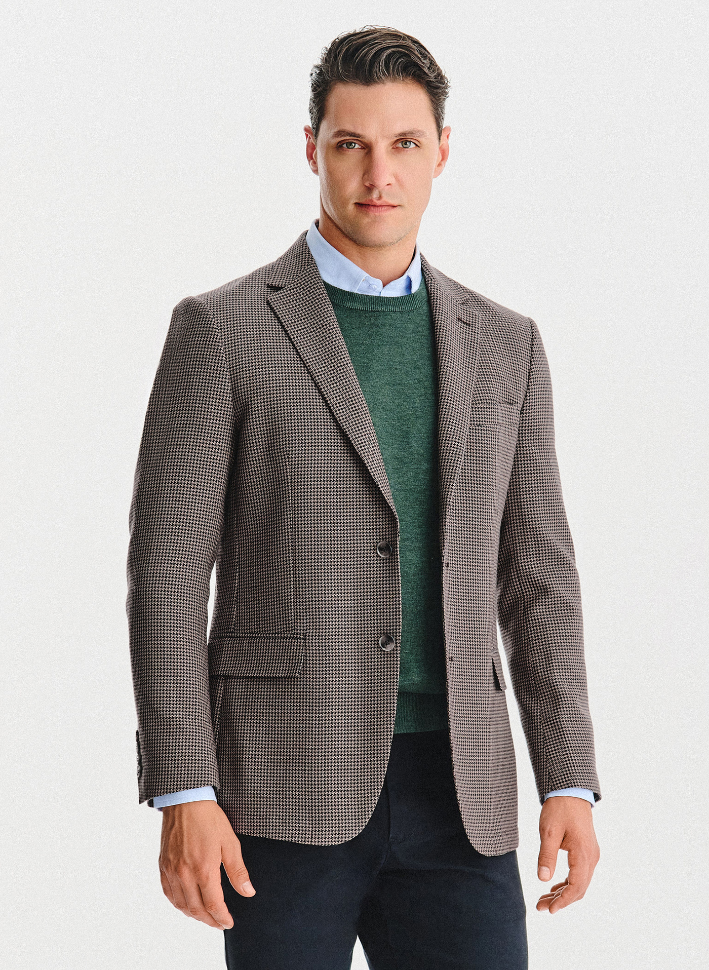 PAKO LORENTE – Wełniana marynarka w drobną kratę