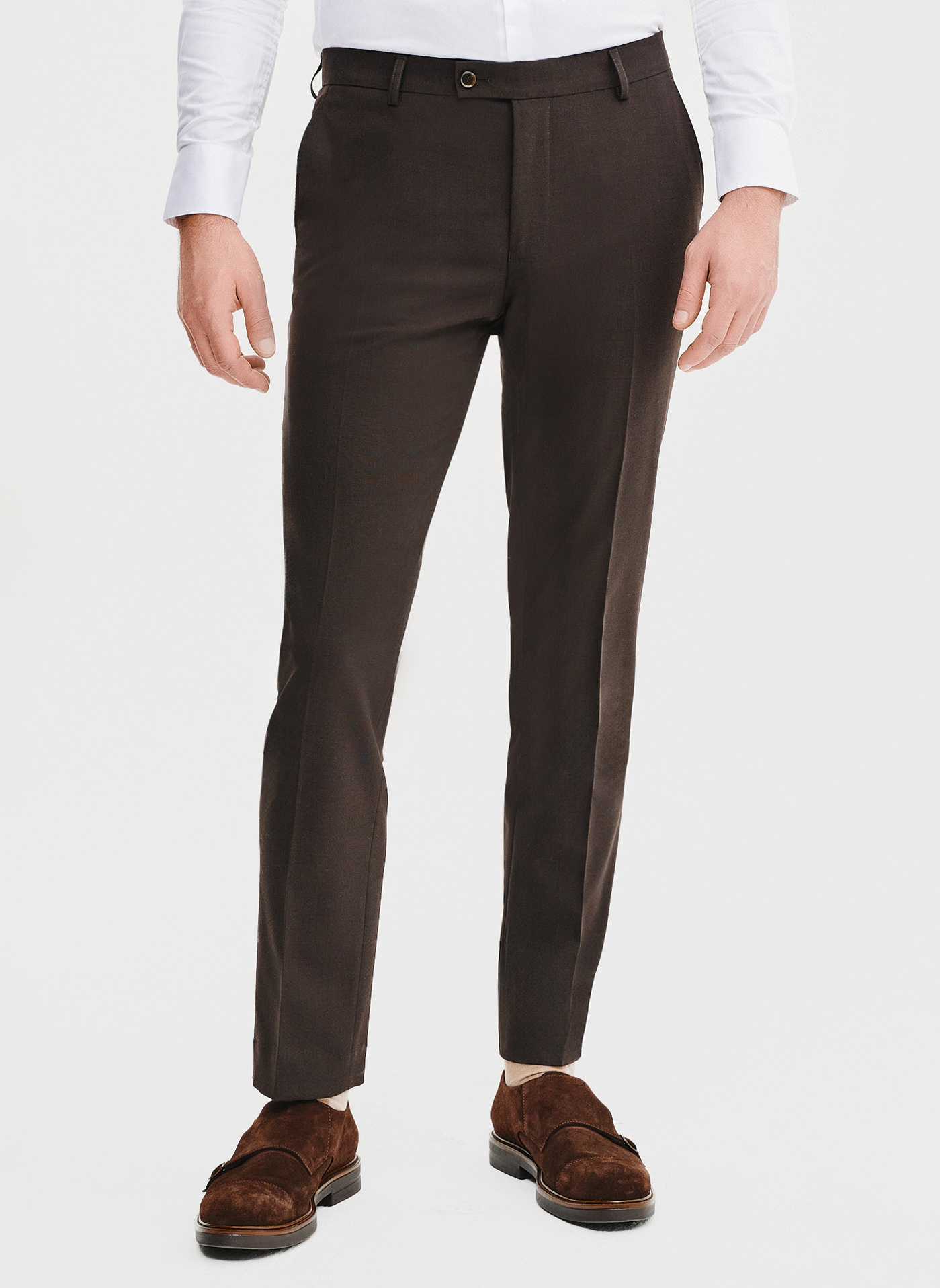 PAKO LORENTE – Brązowe spodnie garniturowe