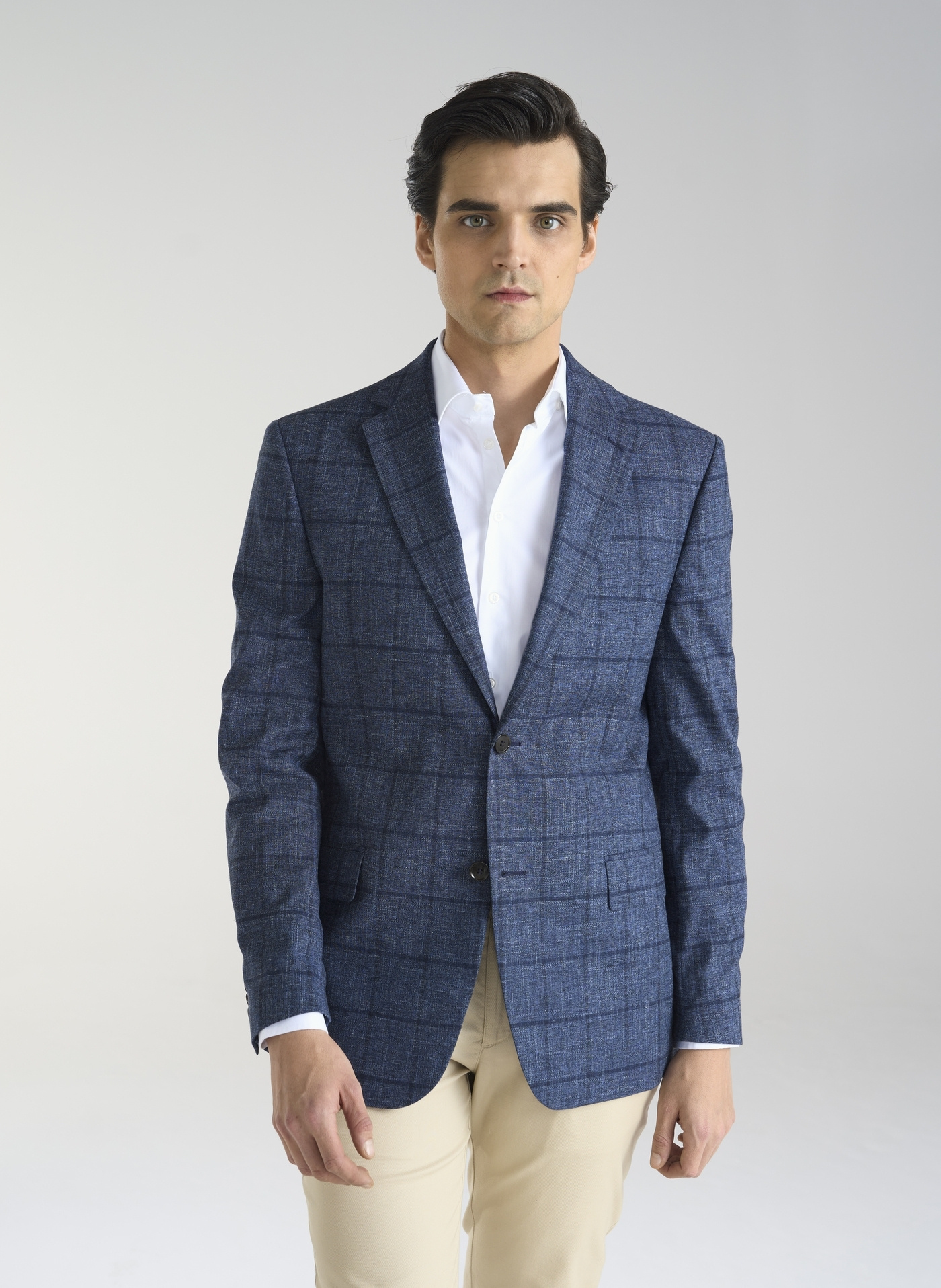 PAKO LORENTE – Granatowa marynarka męska w kratkę