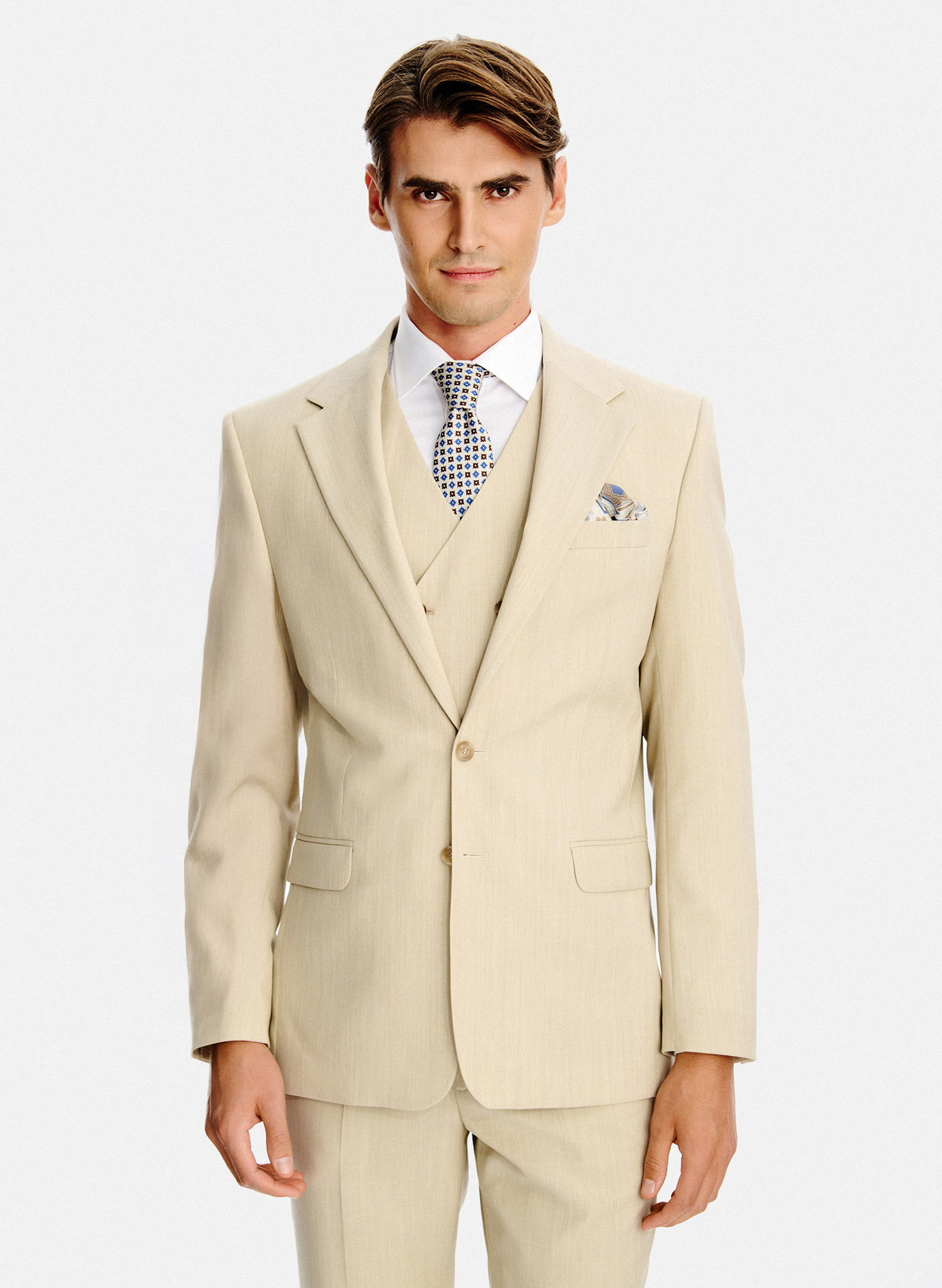 PAKO LORENTE – Beżowa wełniana marynarka męska