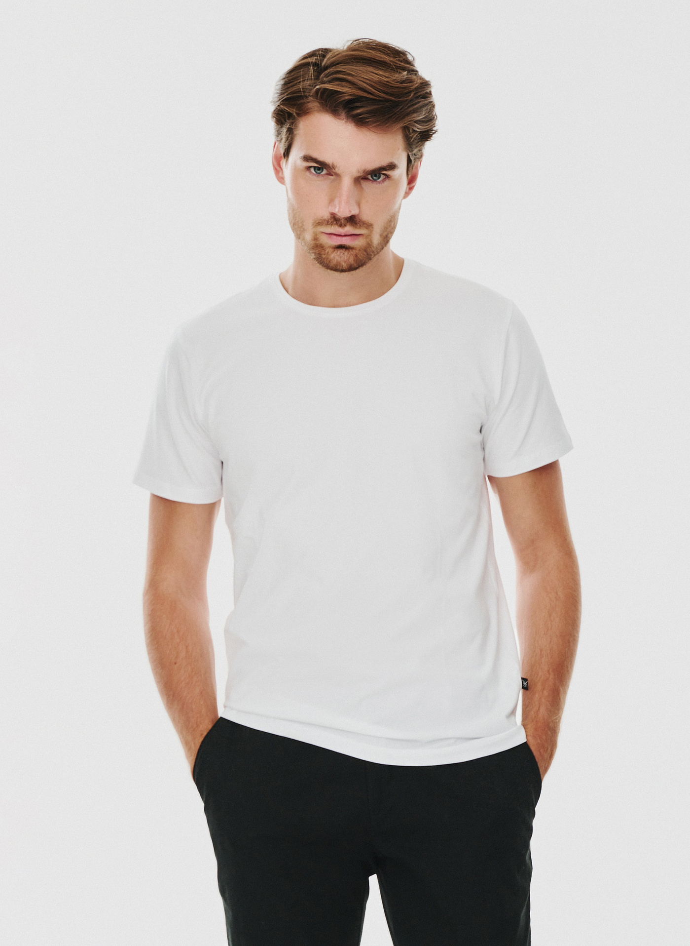 PAKO LORENTE – Biały gładki T-shirt Basic