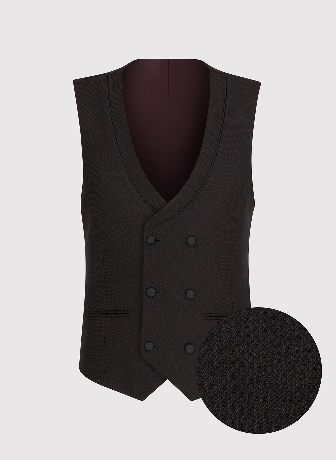 PAKO LORENTE – Brązowa kamizelka smokingowa