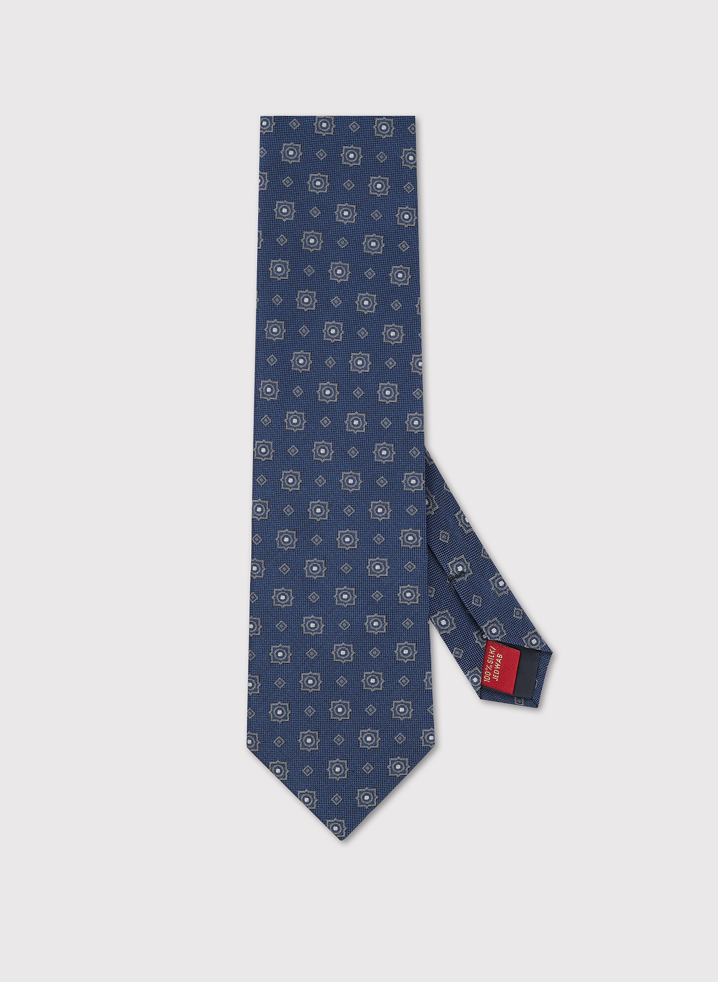 PAKO LORENTE - Jedwabny granatowy krawat we wzór