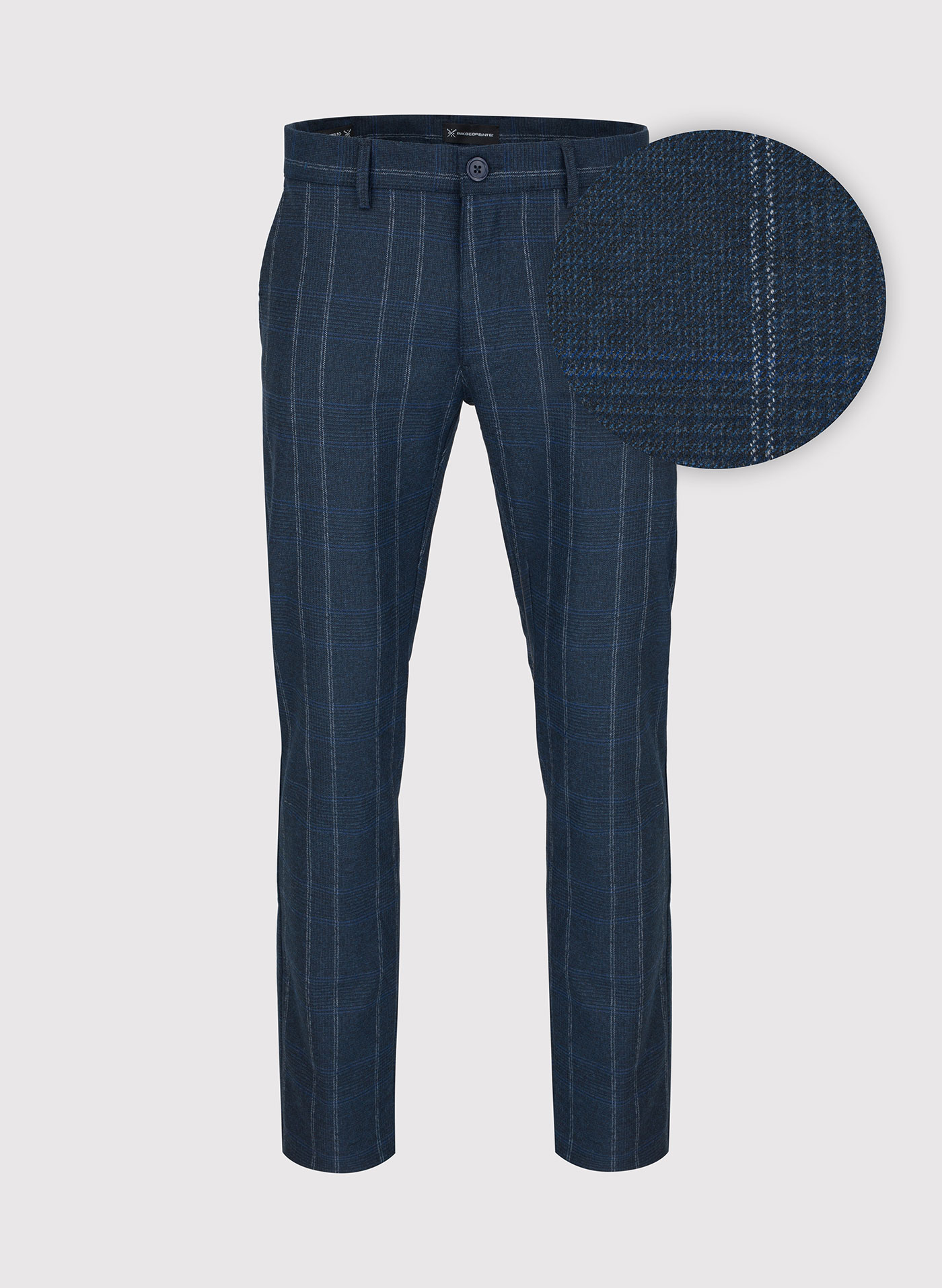PAKO LORENTE – Granatowe spodnie męskie w kratę