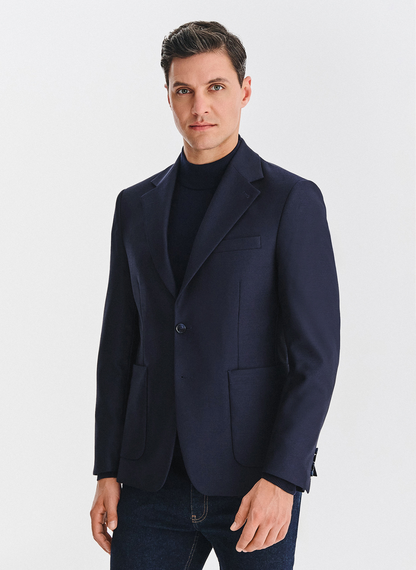 PAKO LORENTE - Granatowa marynarka jednorzędowa