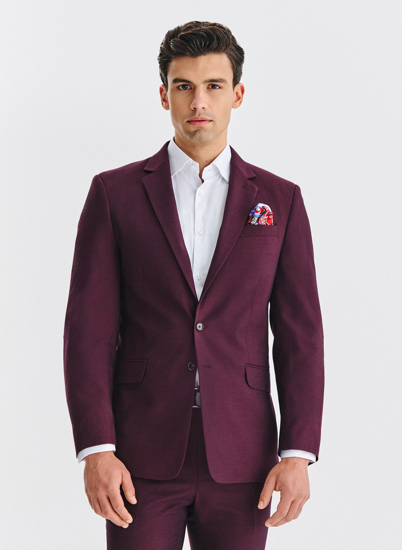 PAKO LORENTE - Bordowa marynarka garniturowa