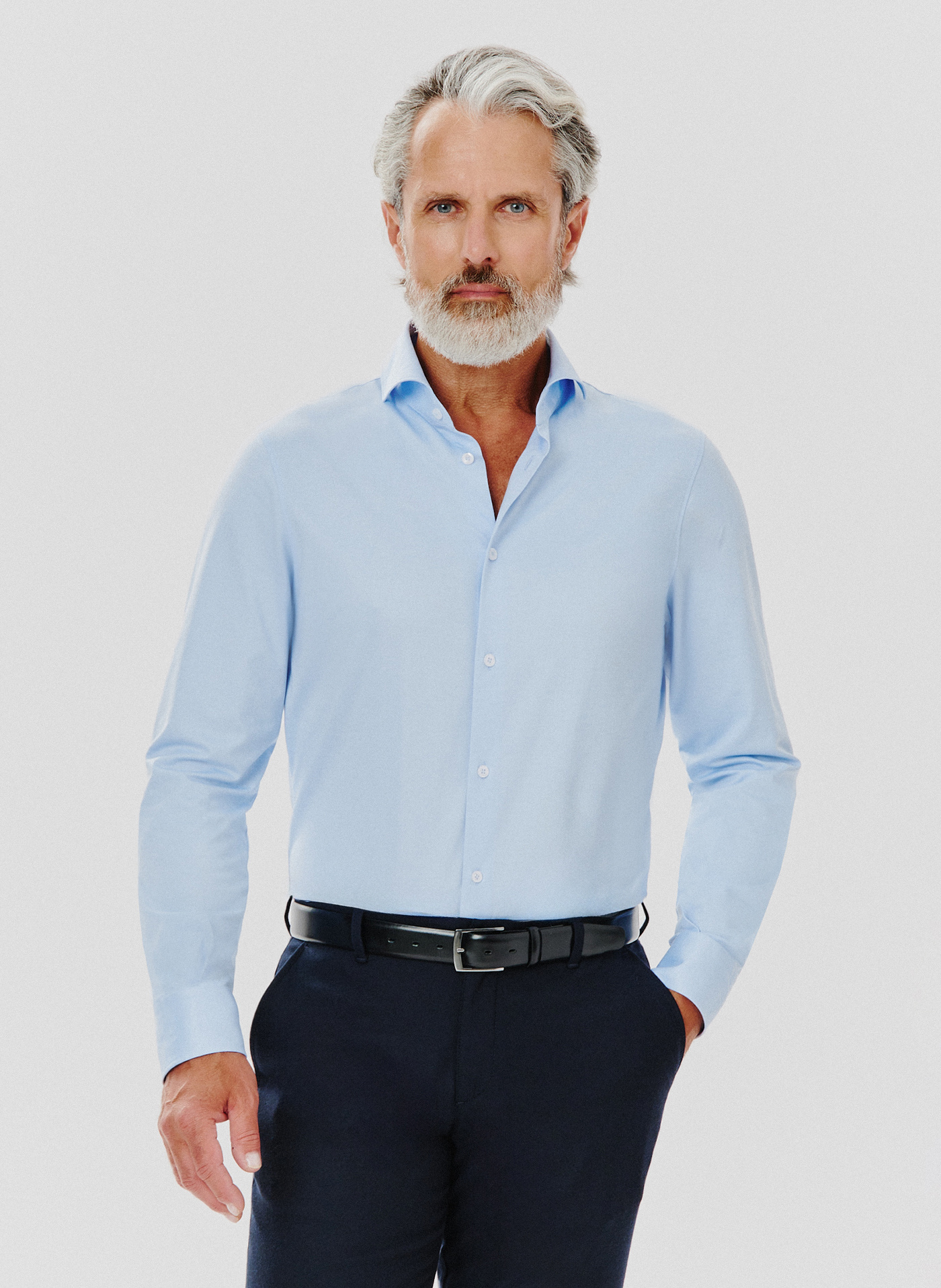 PAKO LORENTE – Niebieska koszula męska z długim rękawem