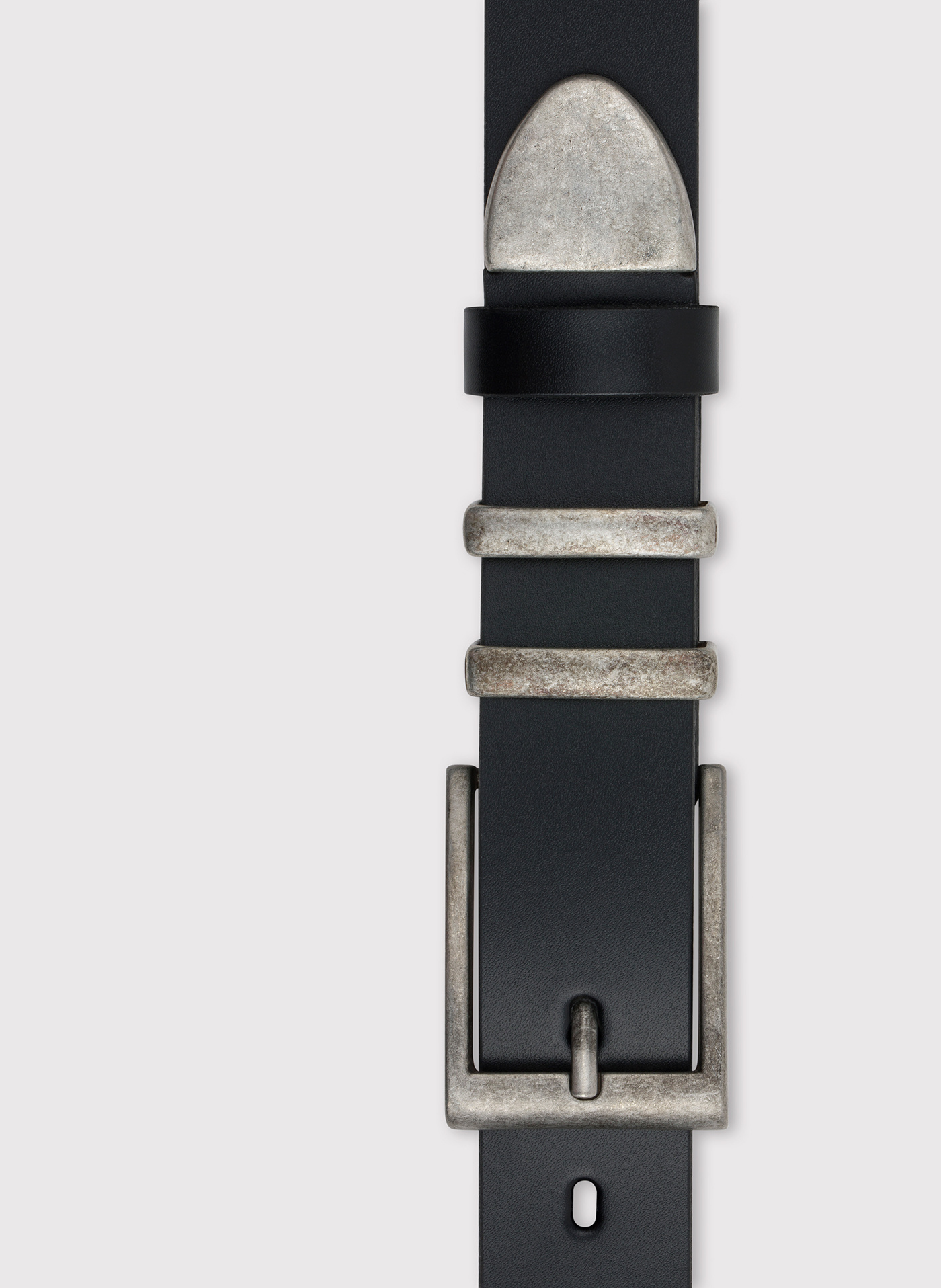 PAKO LORENTE – Pasek skórzany męski z metalową końcówką