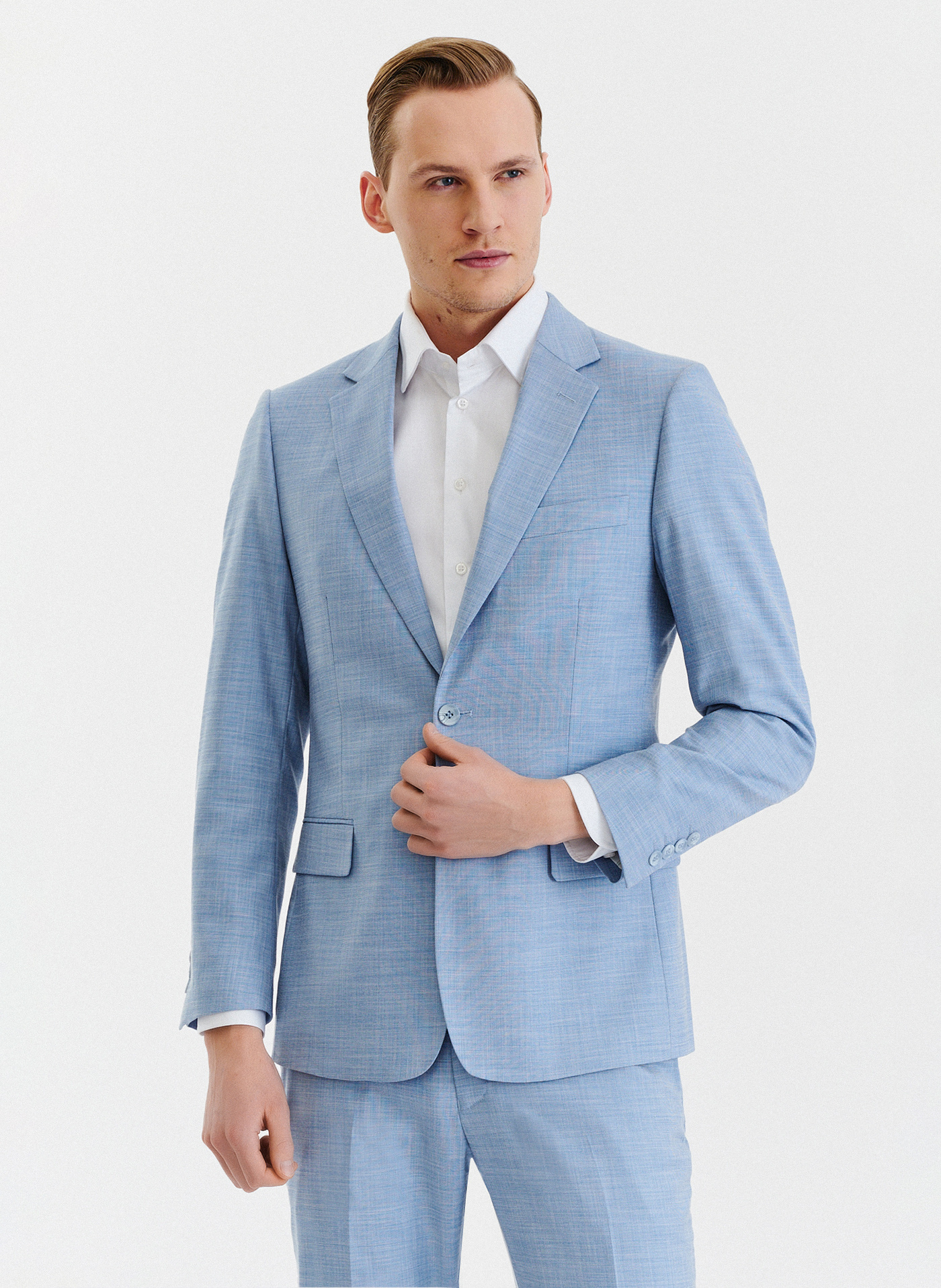 PAKO LORENTE – Niebieska męska marynarka garniturowa