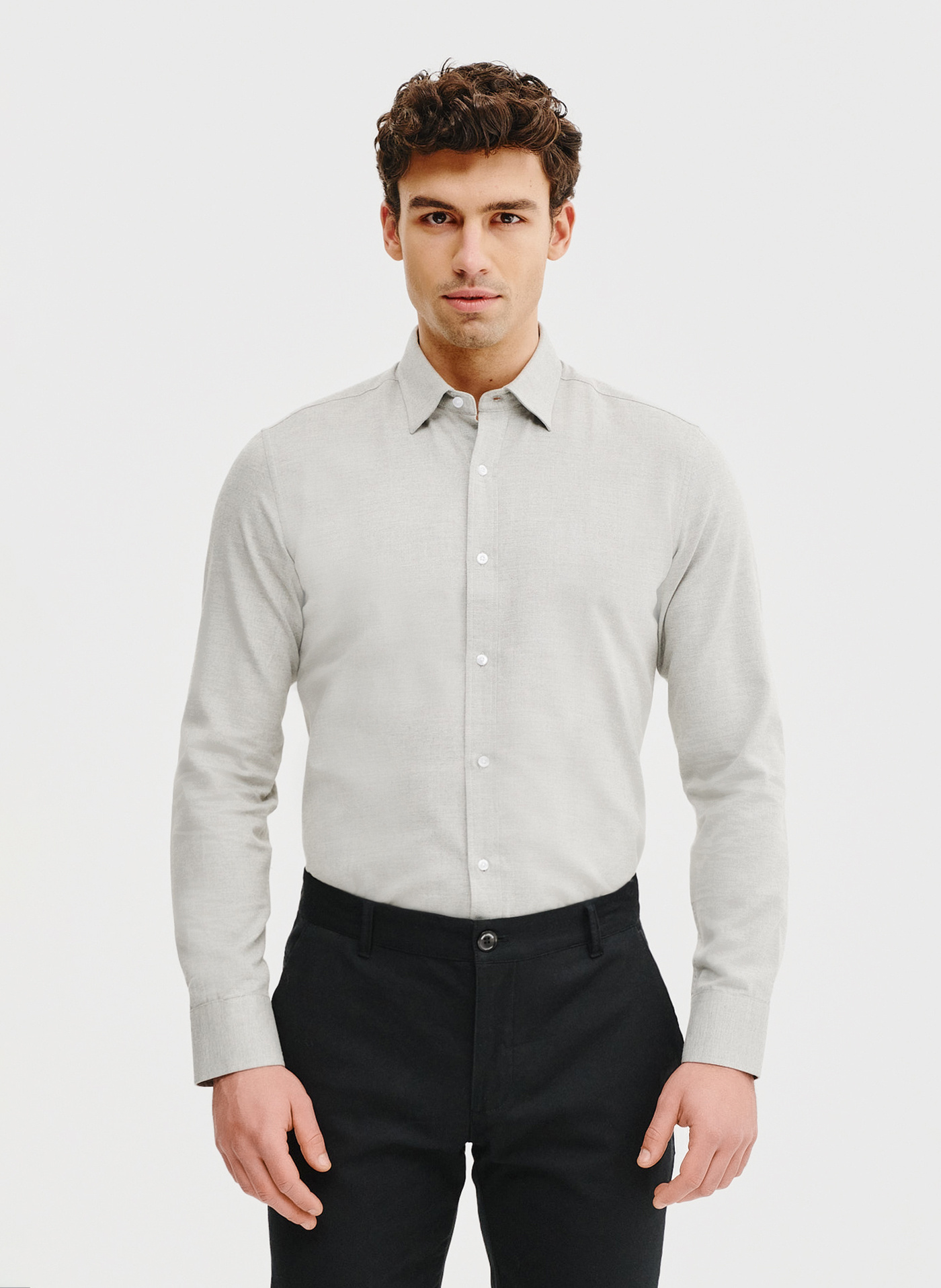 PAKO LORENTE – Zielono-szara bawełniana koszula męska