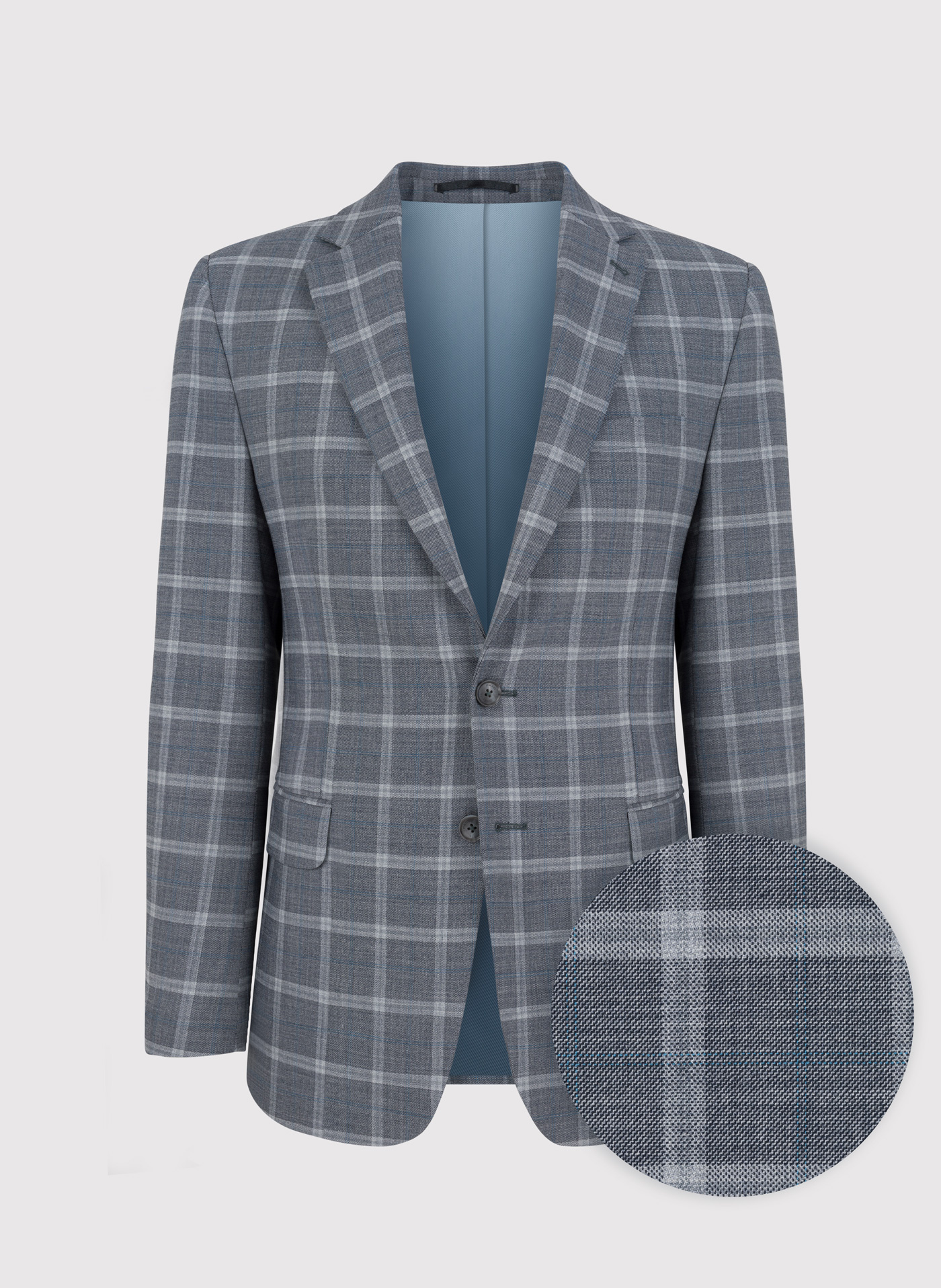 PAKO LORENTE – Szara marynarka garniturowa w kratę z wełną