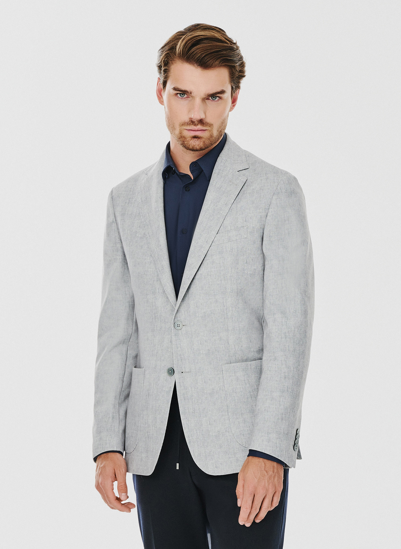 PAKO LORENTE – Casualowa marynarka męska w kolorze szarym