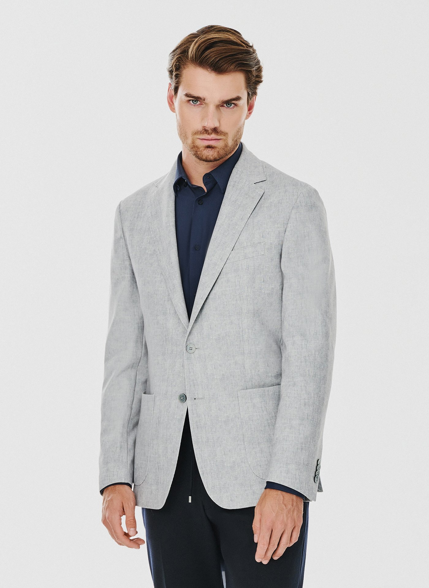 PAKO LORENTE – Casualowa marynarka męska w kolorze szarym