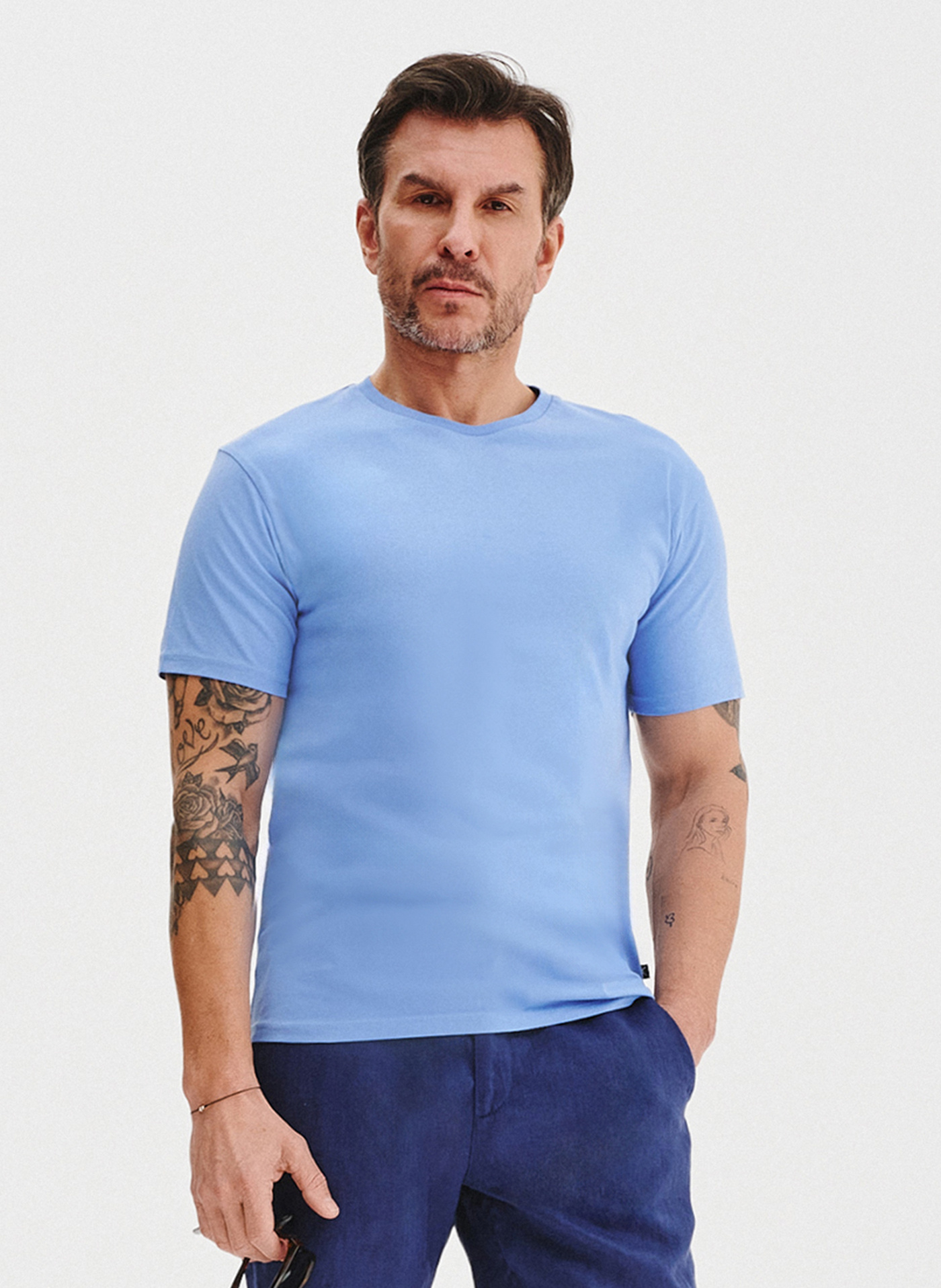 PAKO LORENTE – Bawełniany niebieski t-shirt