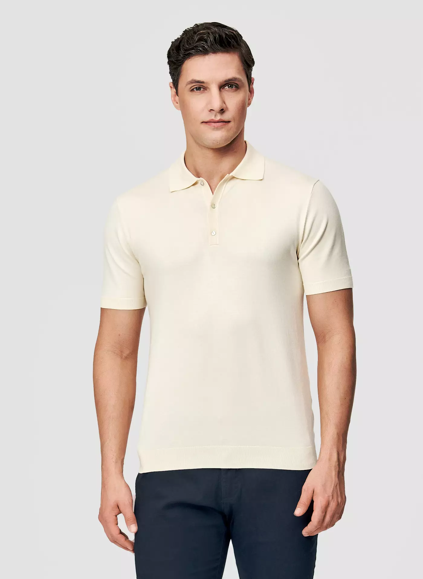 PAKO LORENTE - Ecru polo swetrowe z wiskozą