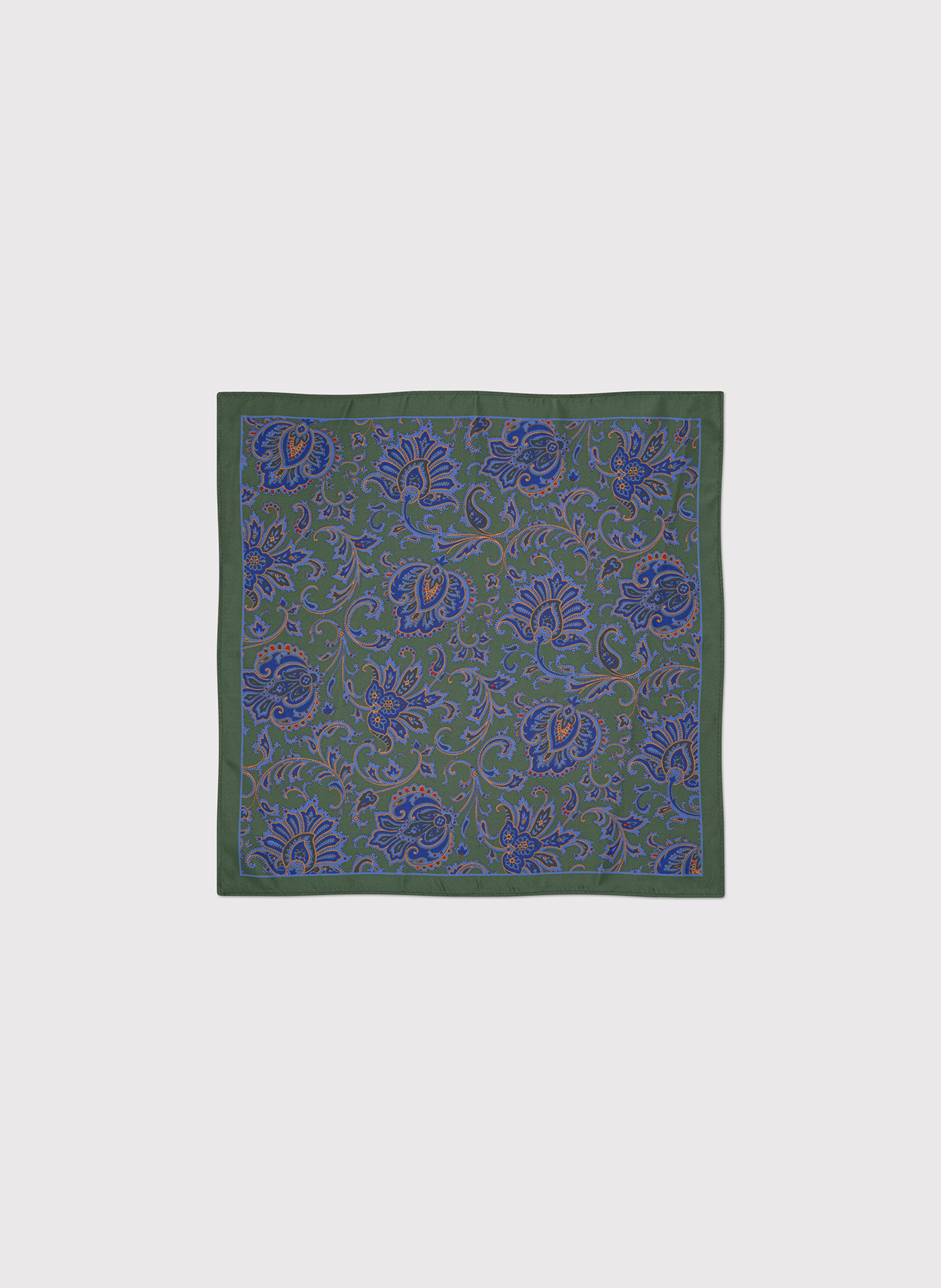 PAKO LORENTE – Zielona poszetka męska wzór kwiaty paisley