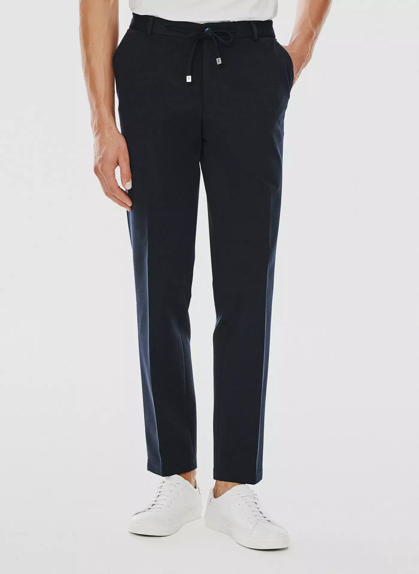 PAKO LORENTE – Granatowe spodnie garniturowe