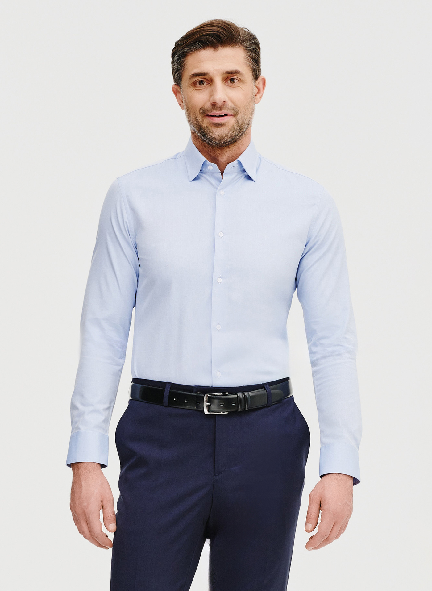 PAKO LORENTE – Gładka koszula męska w kolorze niebieskim