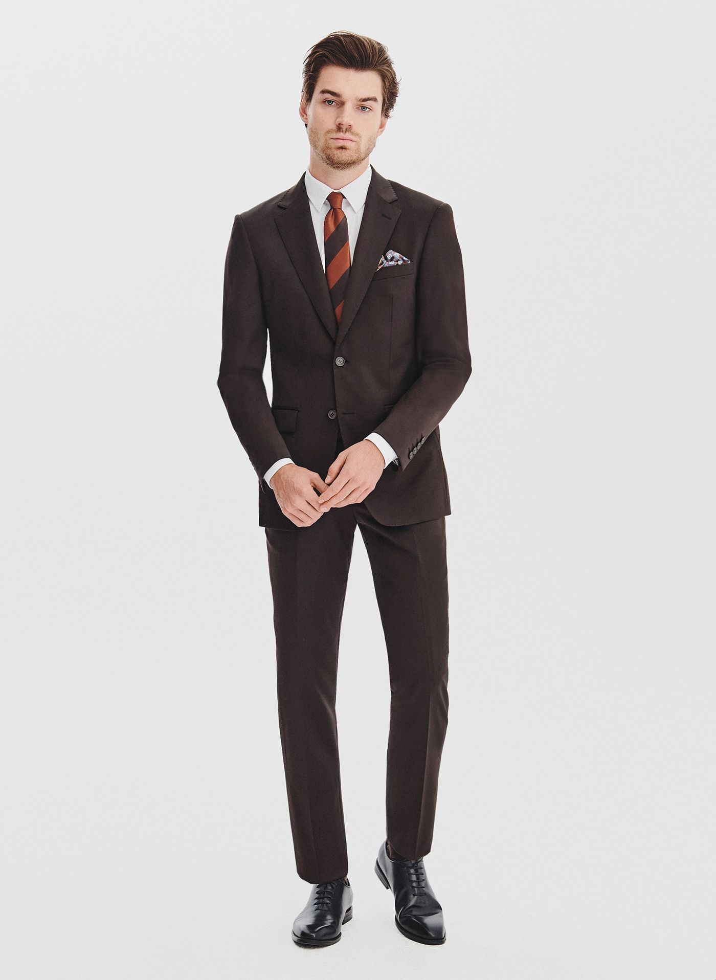 PAKO LORENTE - Brązowy garnitur męski
