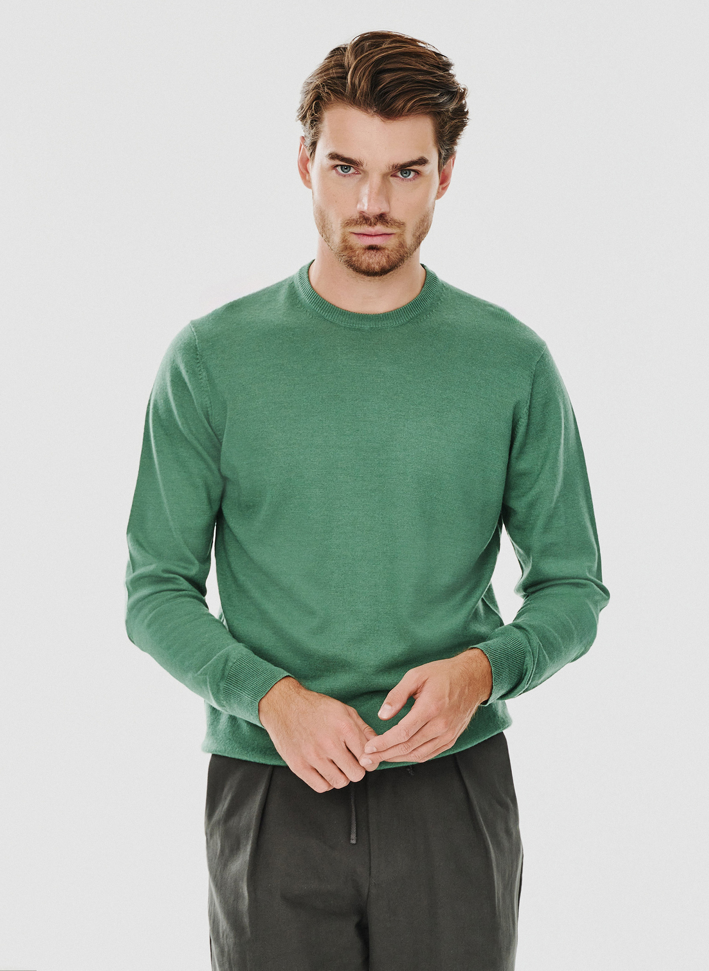 PAKO LORENTE – Zielony męski sweter