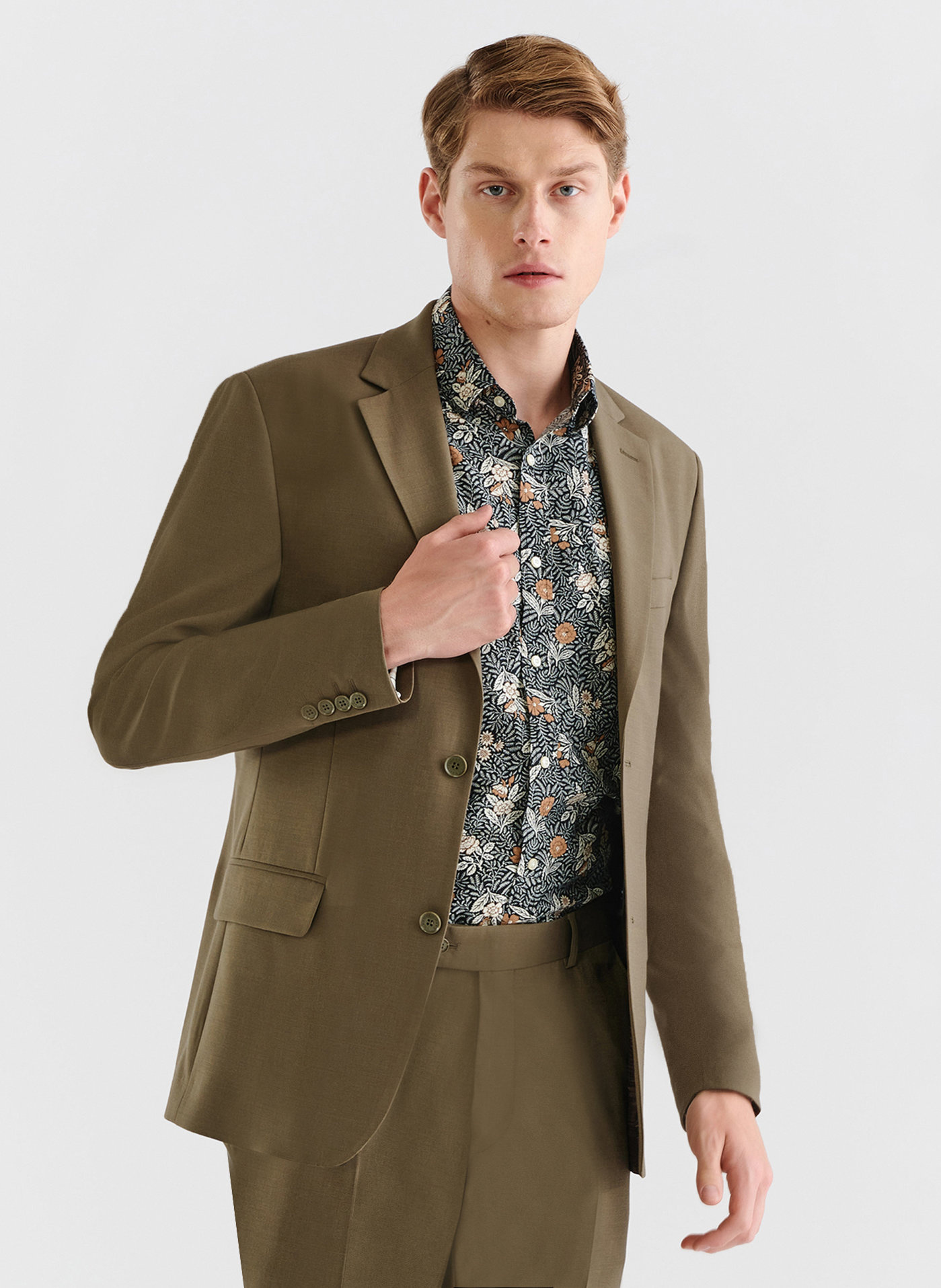 PAKO LORENTE – Zielona marynarka garniturowa z wełną